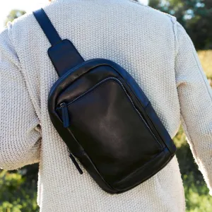 Austin Handcrafted Leather Sling Bags: Black