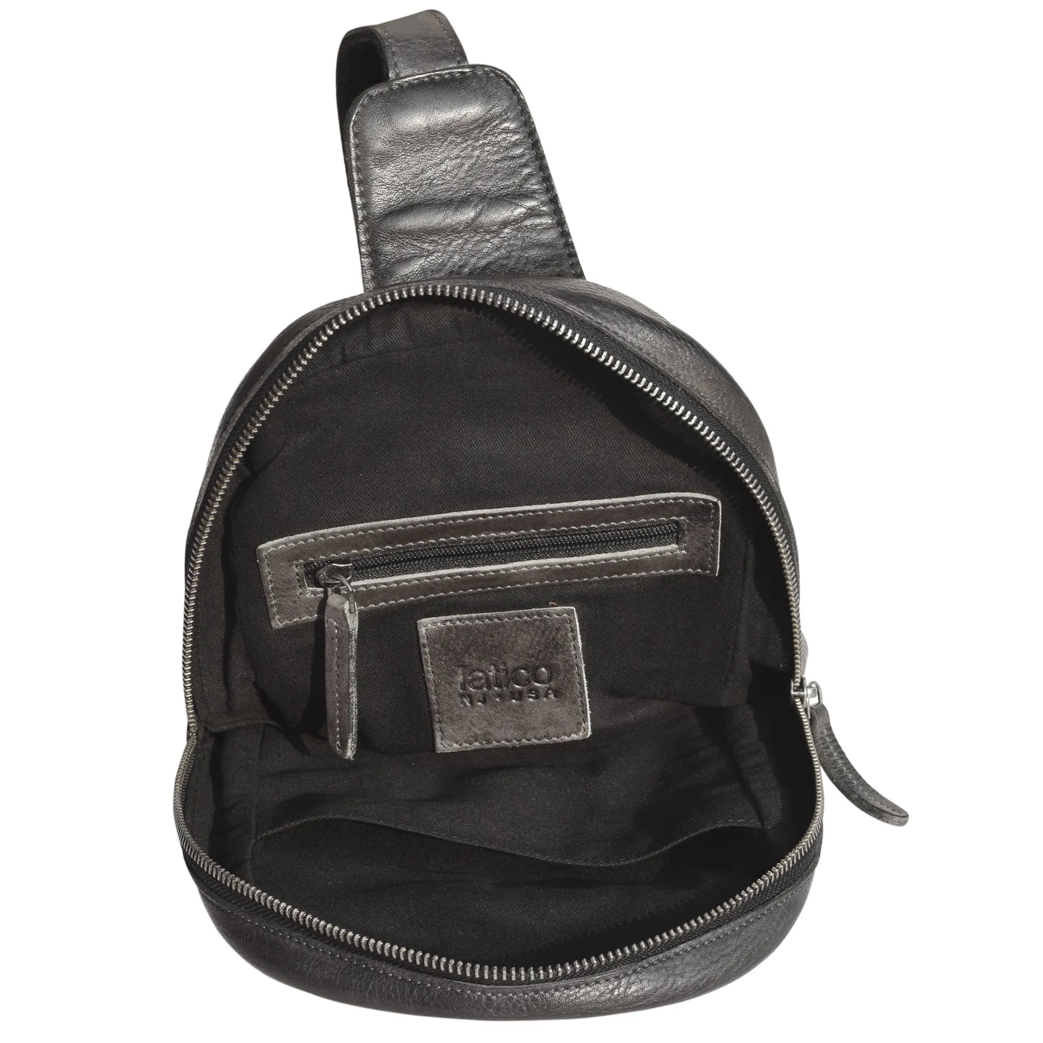 Austin Handcrafted Leather Sling Bags: Black