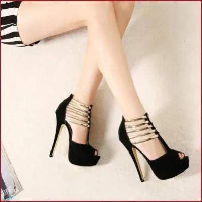 Black Micro Suede 7 Inch Stilettos: High Heels for Women