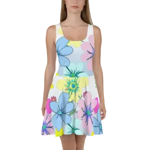 Chic Floral Flair Skater Dress