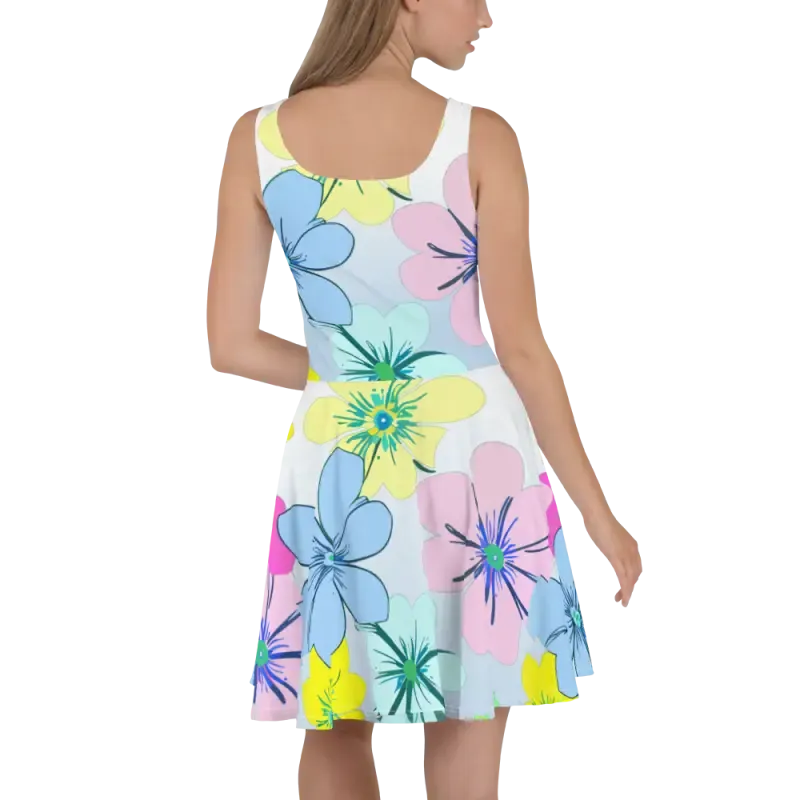 Chic Floral Flair Skater Dress