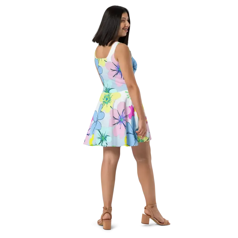 Chic Floral Flair Skater Dress