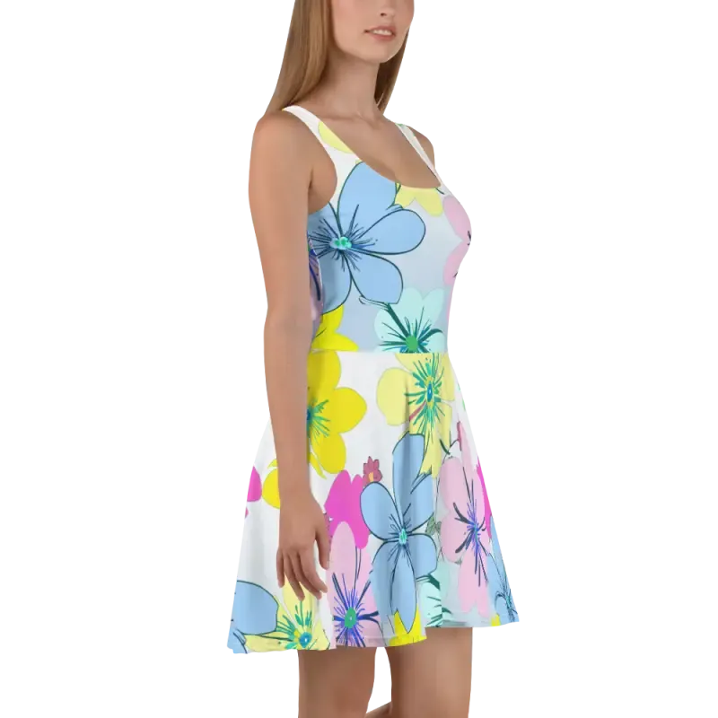 Chic Floral Flair Skater Dress