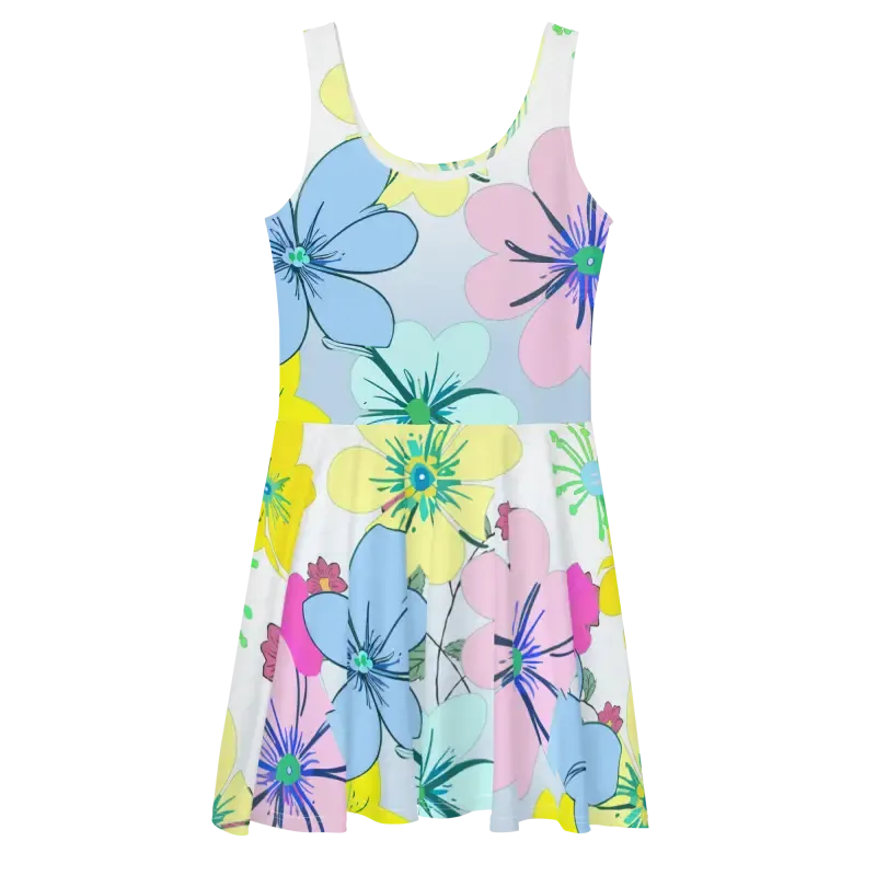 Chic Floral Flair Skater Dress