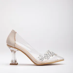Cinderella - Transparent Stiletto Beige Heels