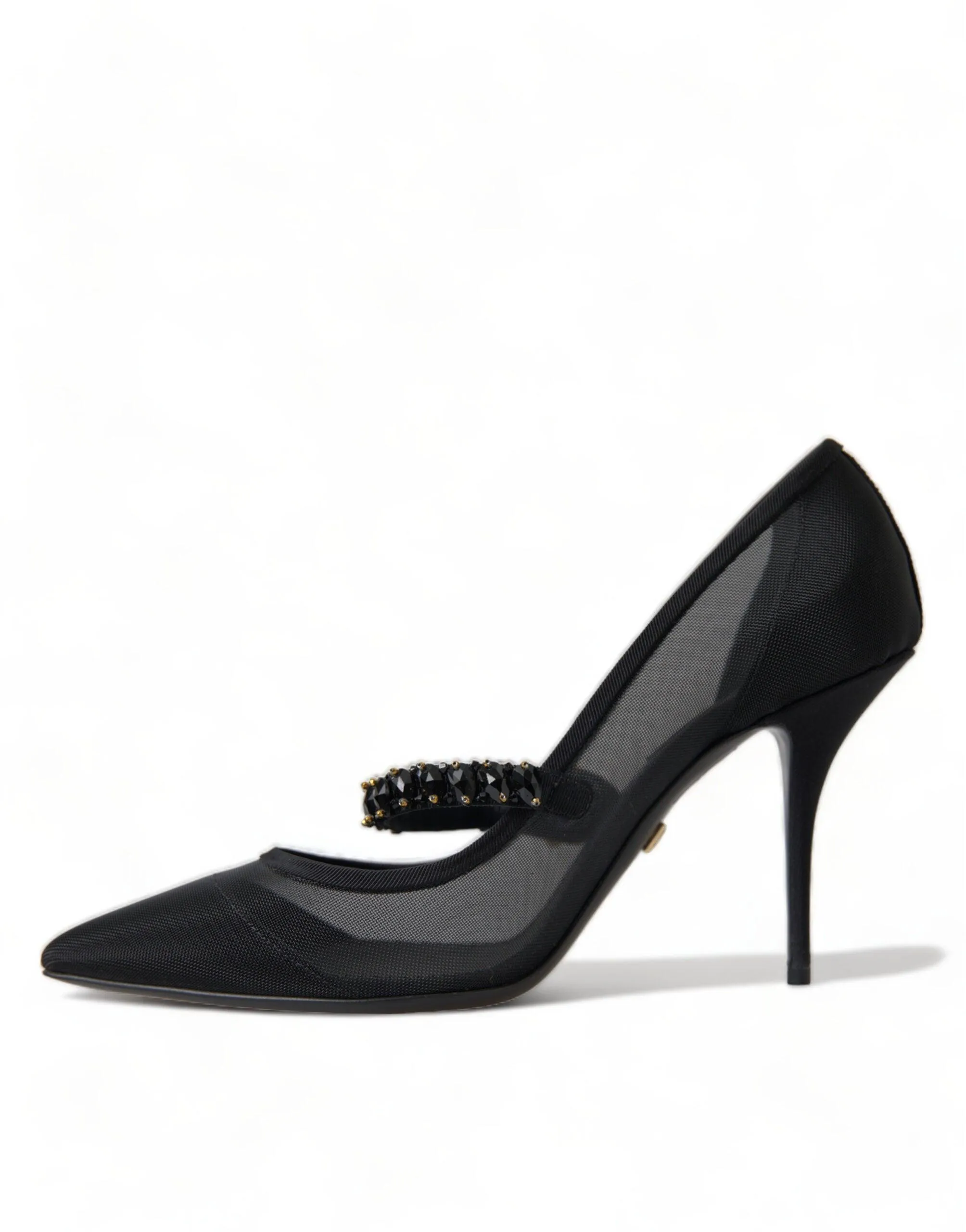 Dolce & Gabbana Black Mary Jane Crystals Heels Pumps Shoes