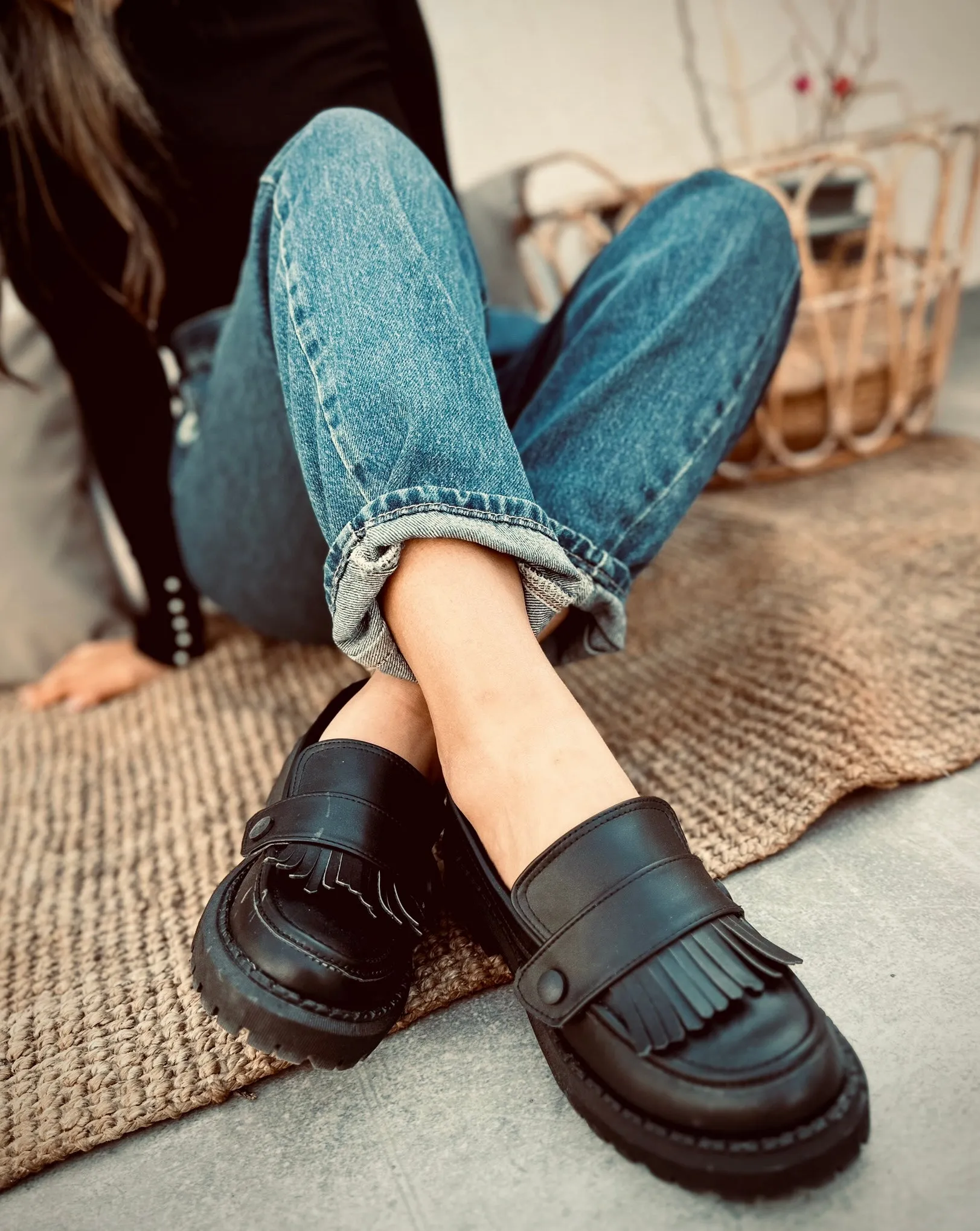 DUO CHUNKY LOAFERS - BLACK