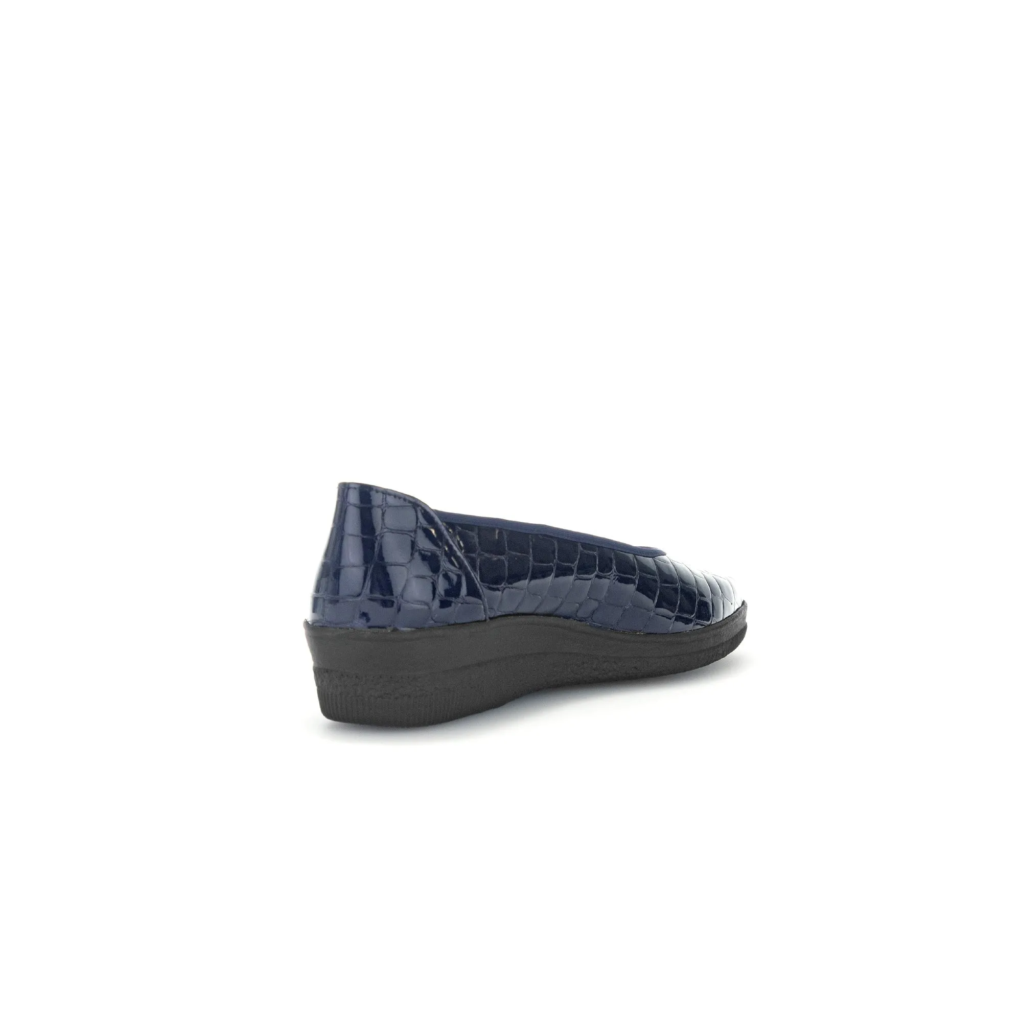 Gabor Piquet 06.400.86 Ladies Ocean Croc Wide Patent Leather Slip On Loafers