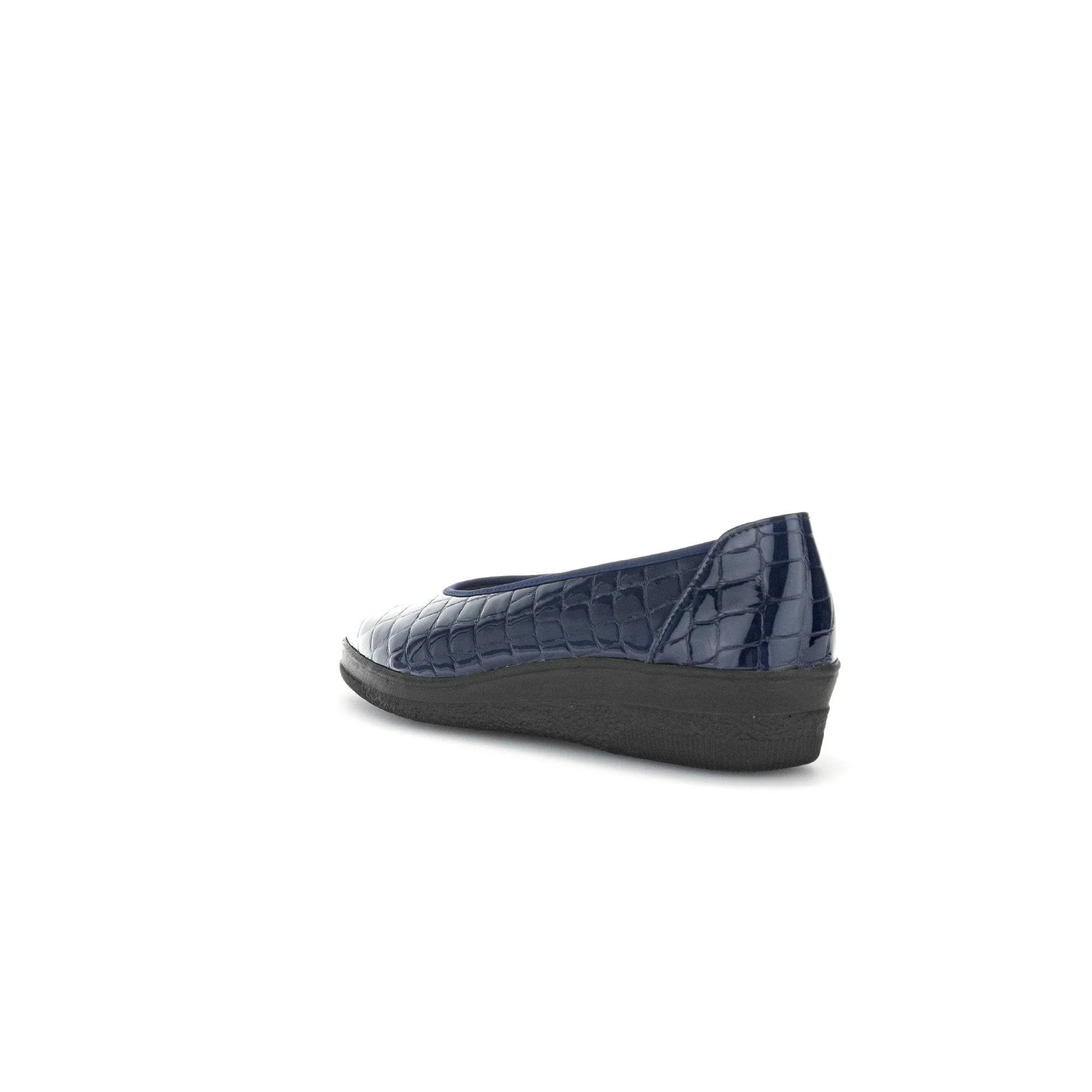Gabor Piquet 06.400.86 Ladies Ocean Croc Wide Patent Leather Slip On Loafers