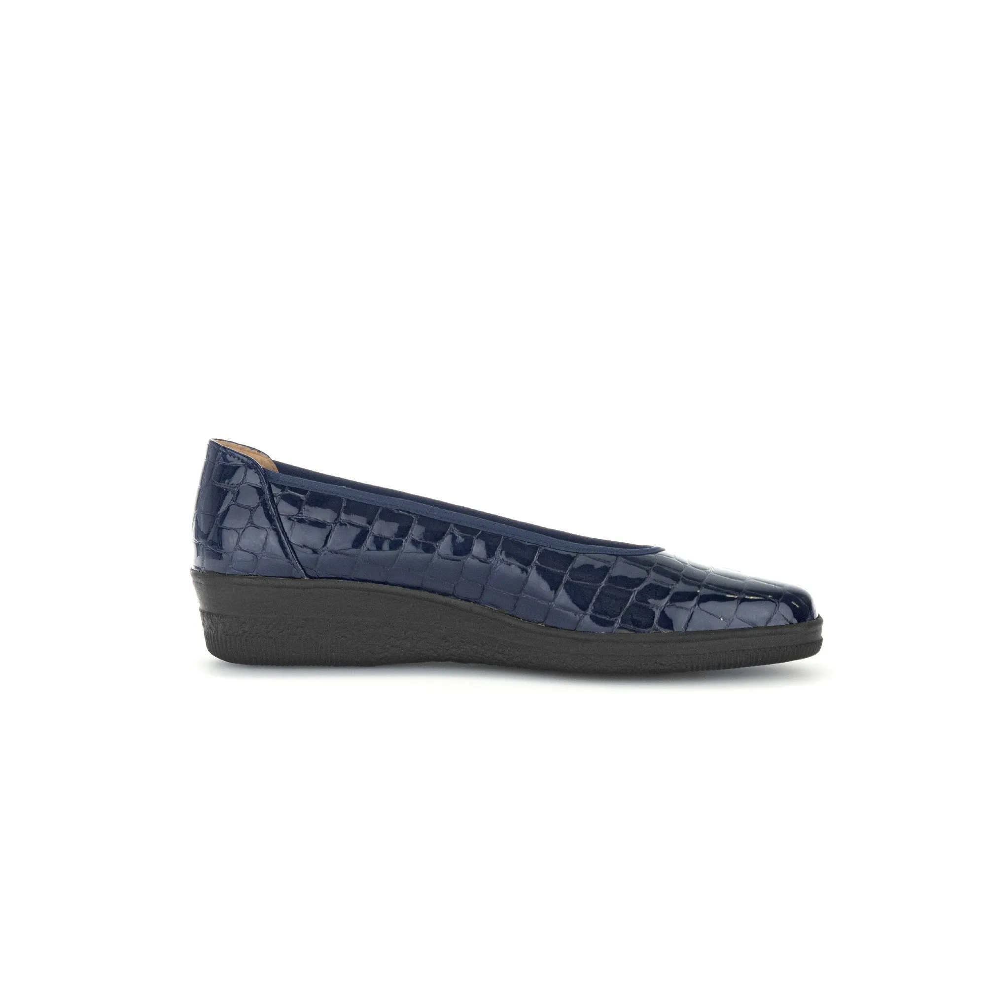 Gabor Piquet 06.400.86 Ladies Ocean Croc Wide Patent Leather Slip On Loafers