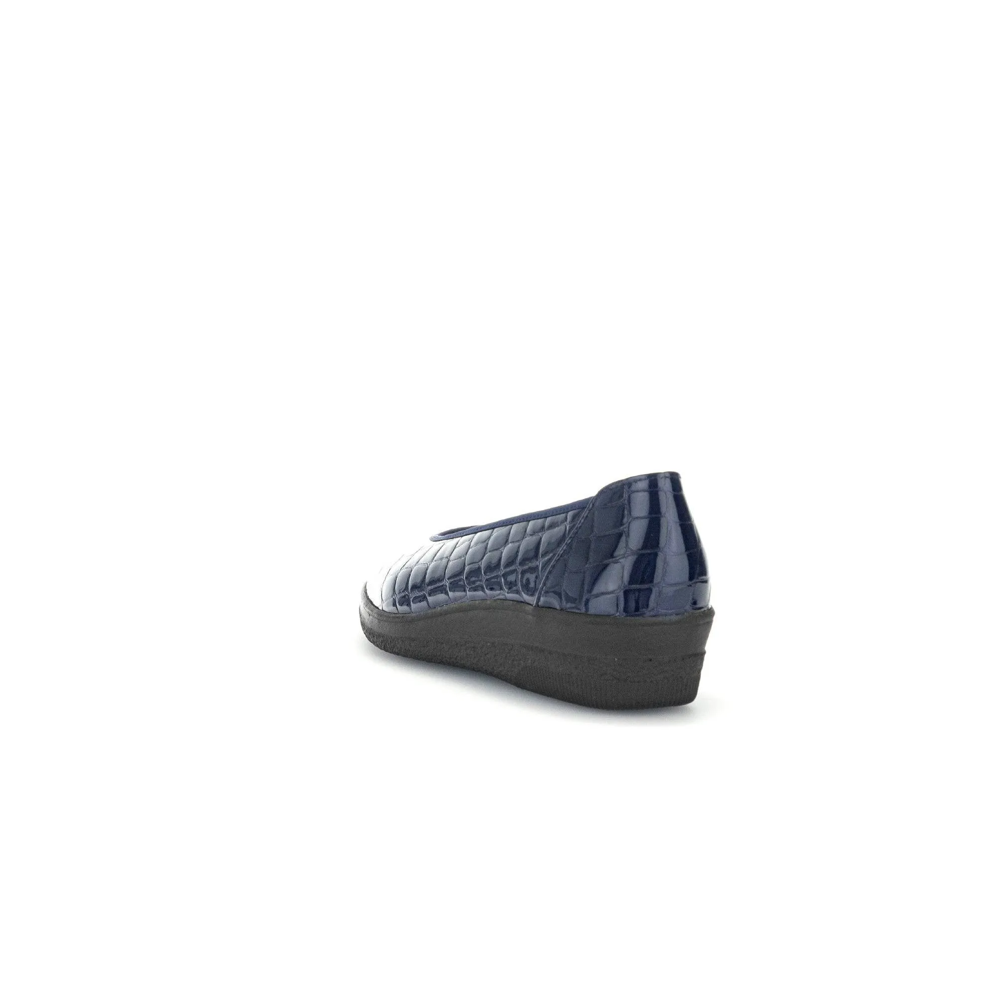 Gabor Piquet 06.400.86 Ladies Ocean Croc Wide Patent Leather Slip On Loafers
