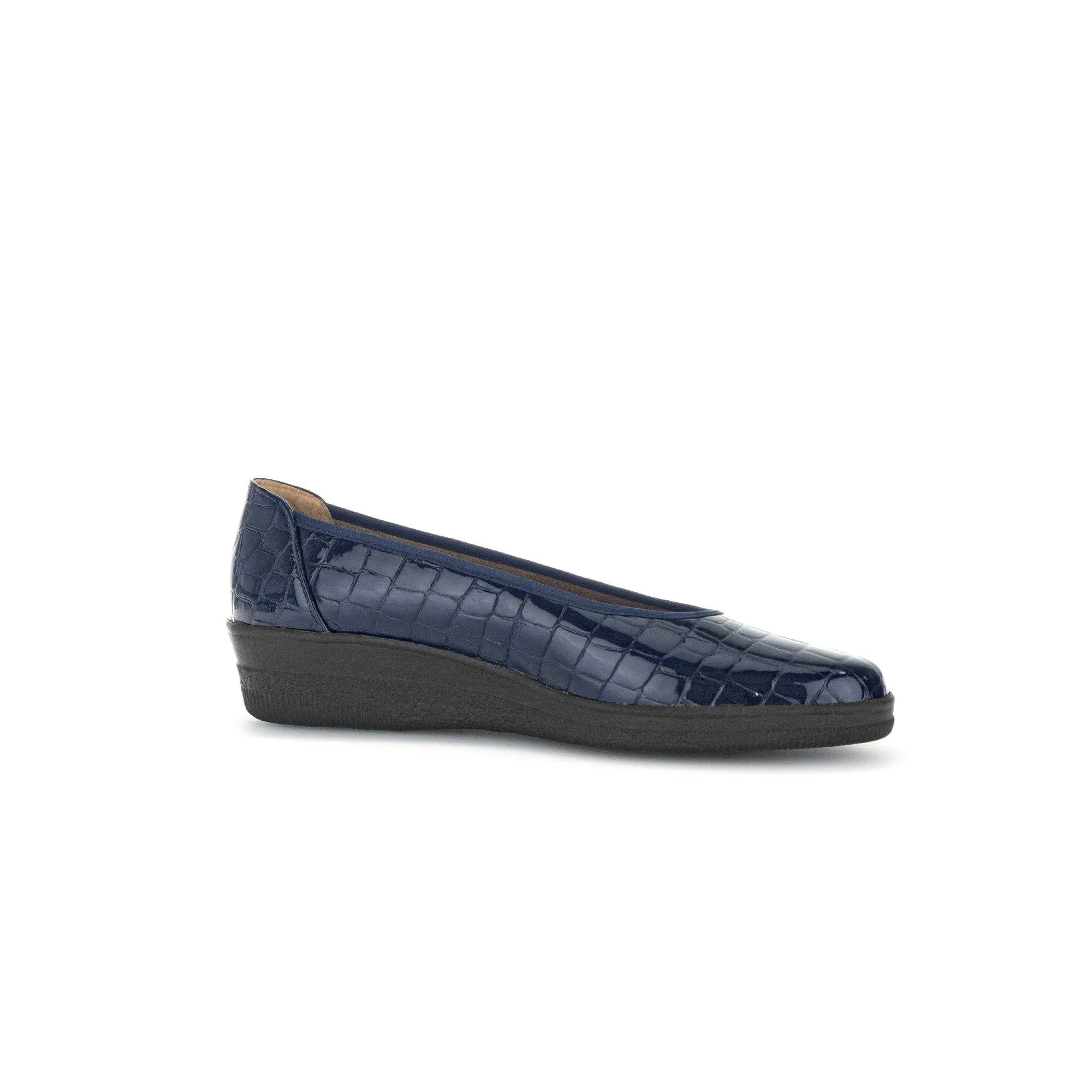 Gabor Piquet 06.400.86 Ladies Ocean Croc Wide Patent Leather Slip On Loafers