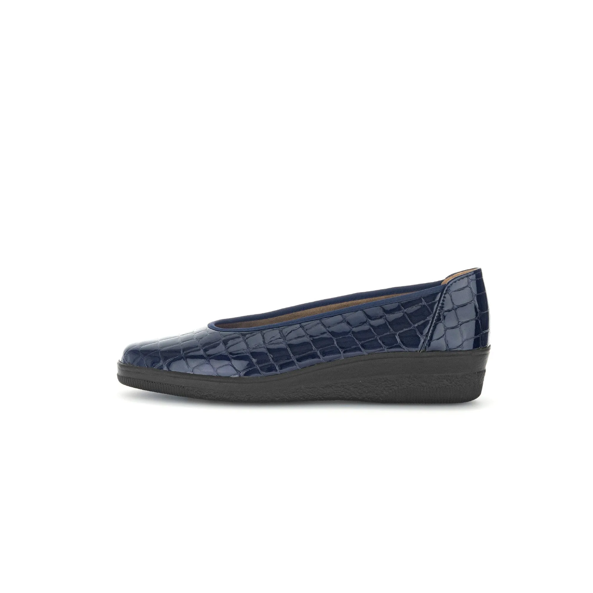 Gabor Piquet 06.400.86 Ladies Ocean Croc Wide Patent Leather Slip On Loafers