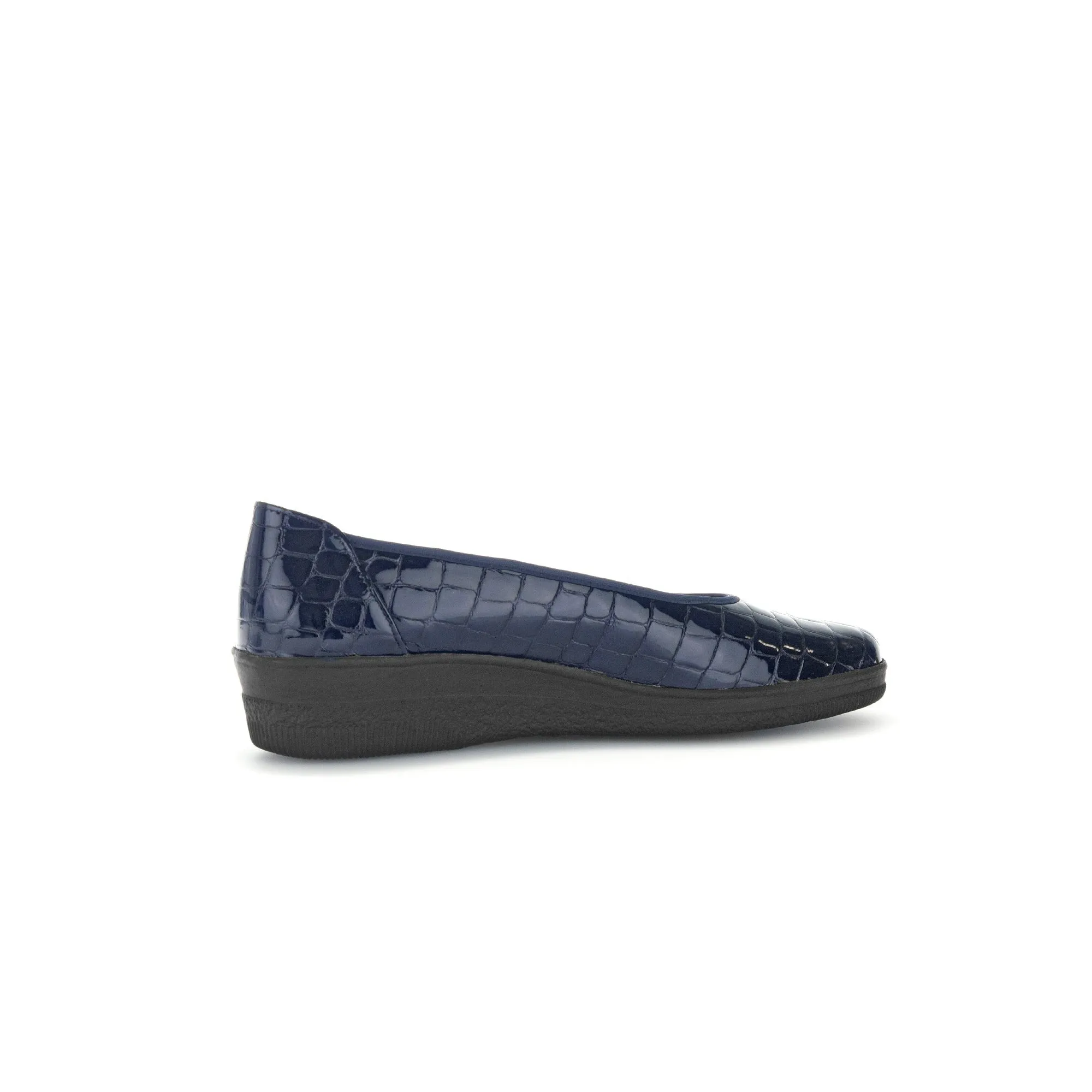 Gabor Piquet 06.400.86 Ladies Ocean Croc Wide Patent Leather Slip On Loafers