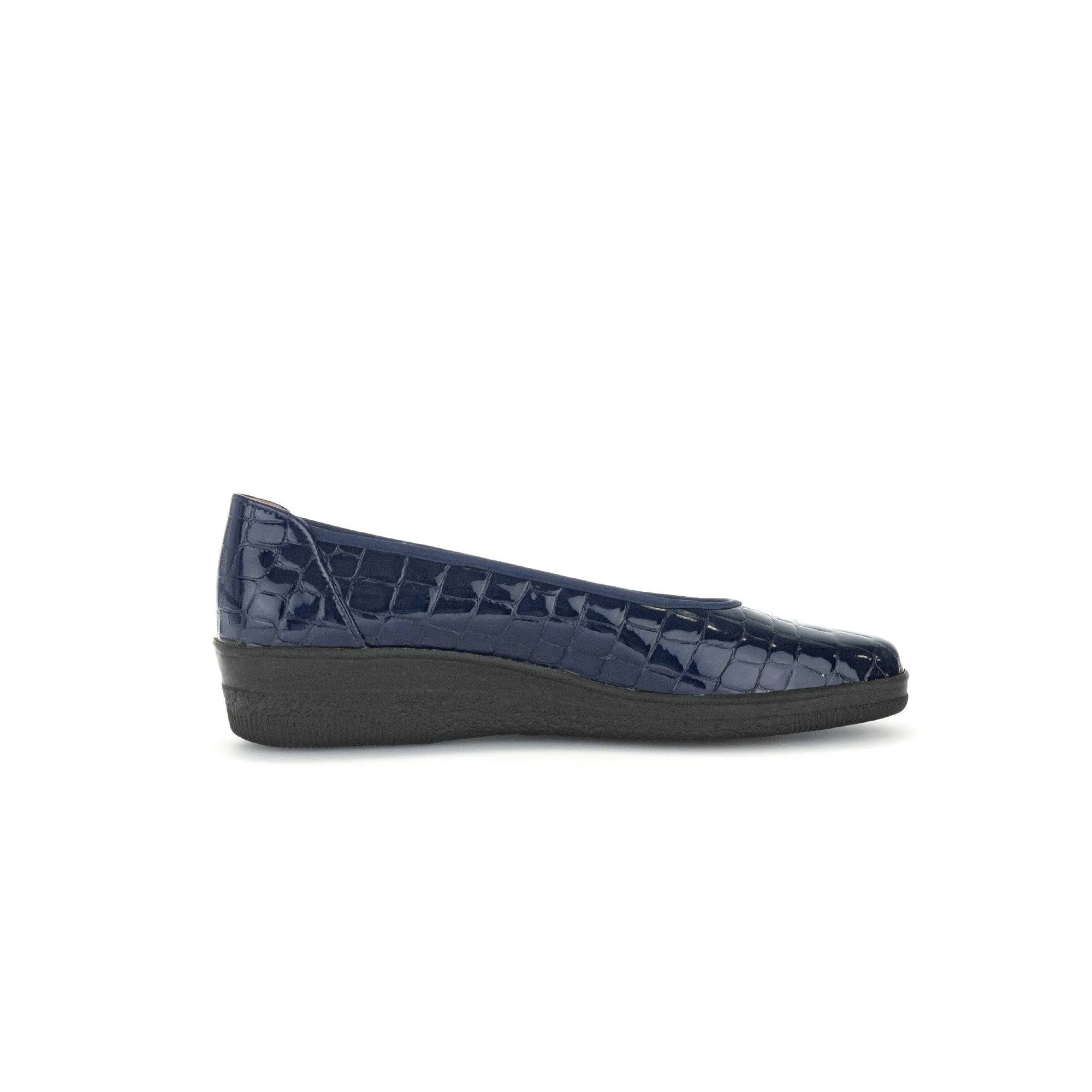 Gabor Piquet 06.400.86 Ladies Ocean Croc Wide Patent Leather Slip On Loafers
