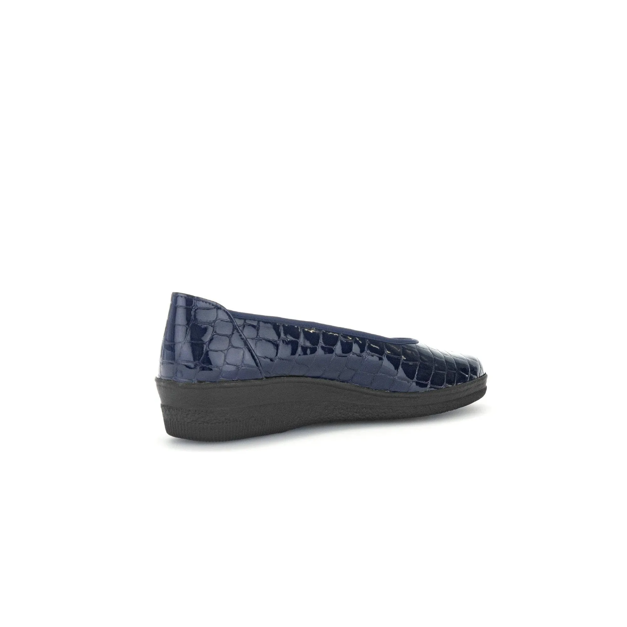 Gabor Piquet 06.400.86 Ladies Ocean Croc Wide Patent Leather Slip On Loafers