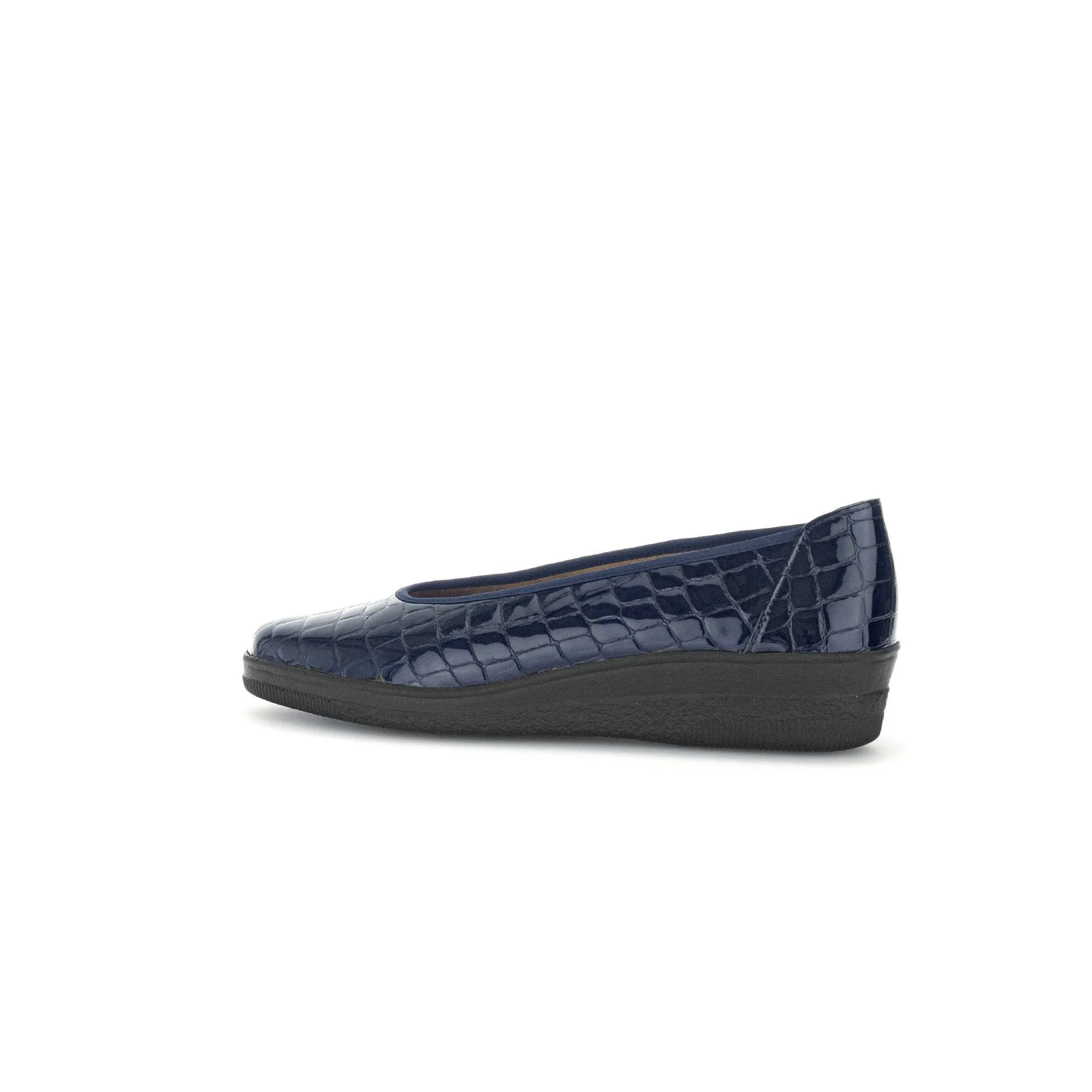 Gabor Piquet 06.400.86 Ladies Ocean Croc Wide Patent Leather Slip On Loafers