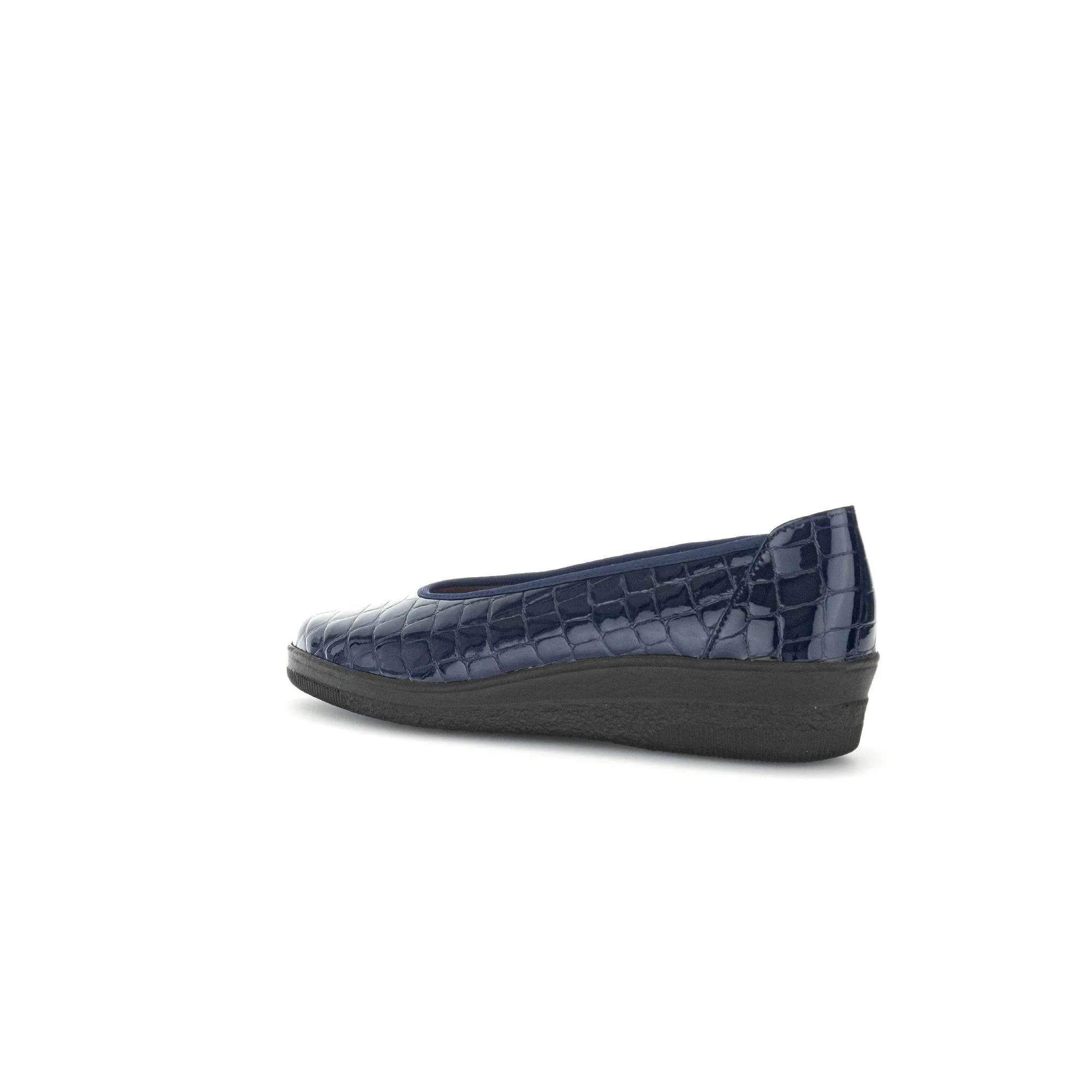 Gabor Piquet 06.400.86 Ladies Ocean Croc Wide Patent Leather Slip On Loafers