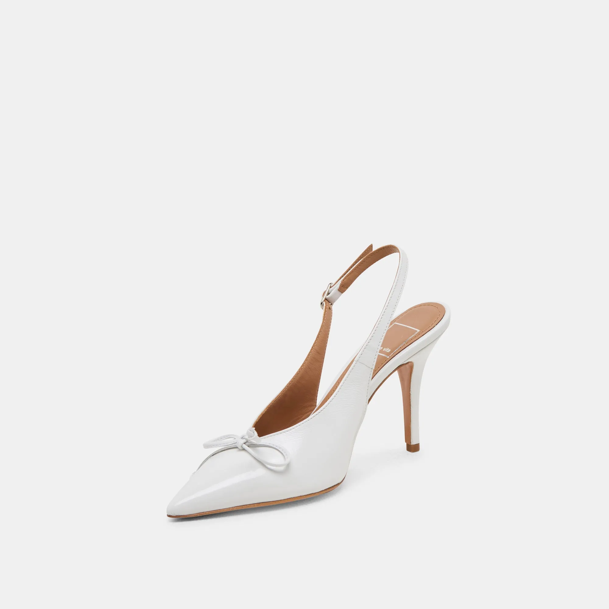 GEENA HEELS WHITE LEATHER