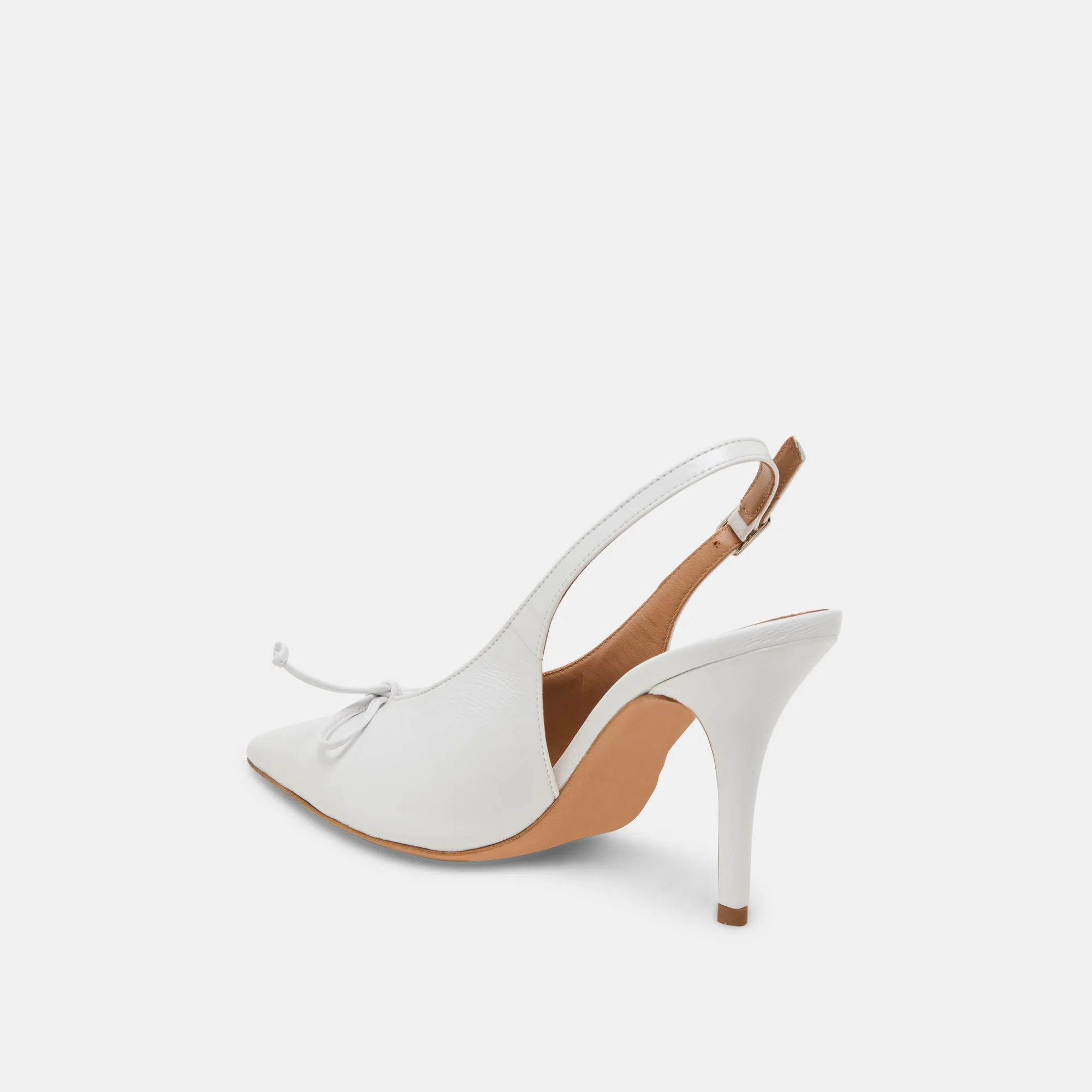 GEENA HEELS WHITE LEATHER