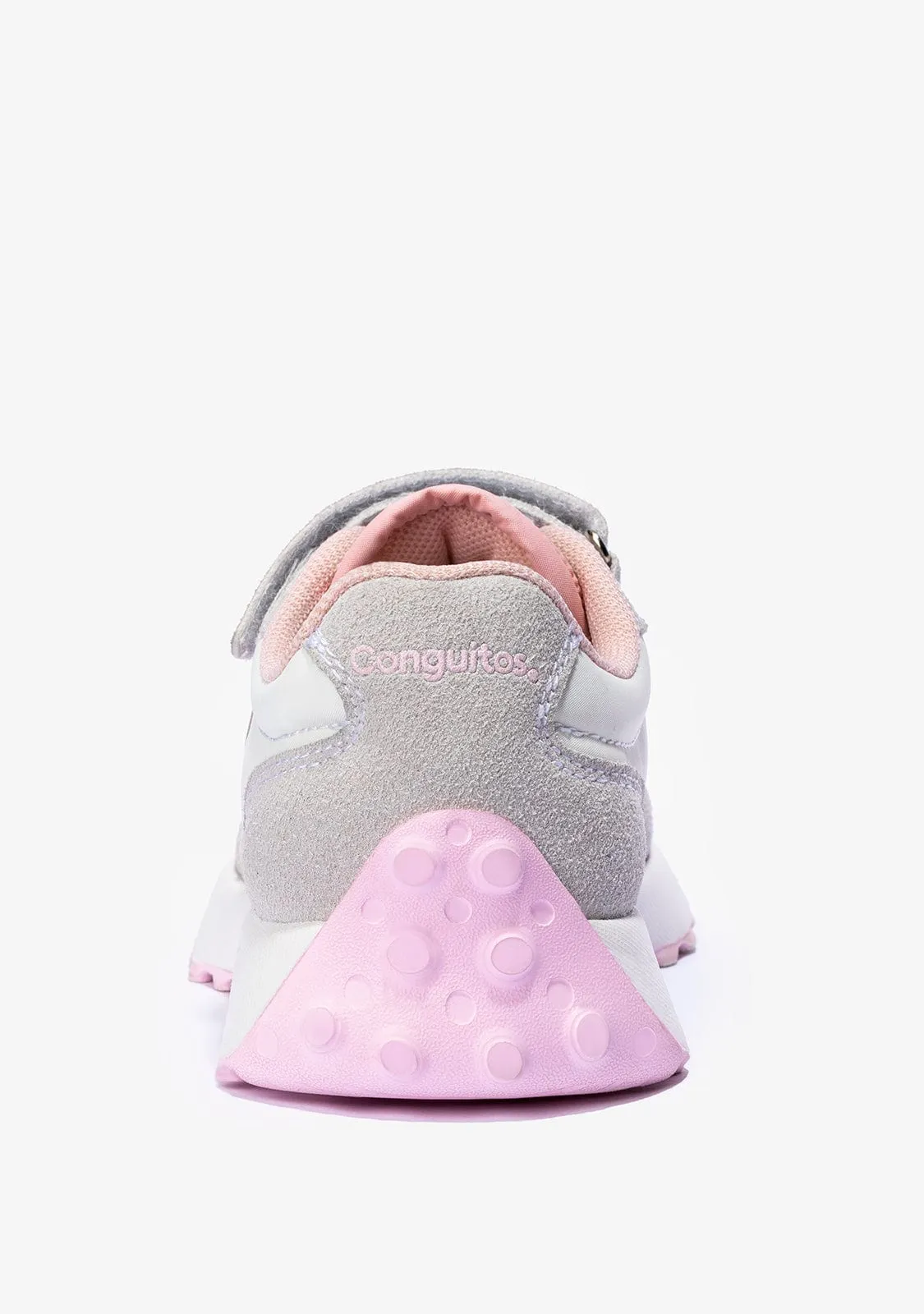 Girl's White Pink Heart Sneakers