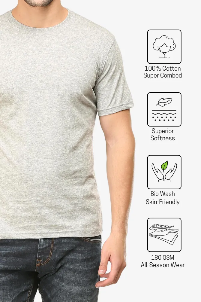 Grey Melange T-shirt for men