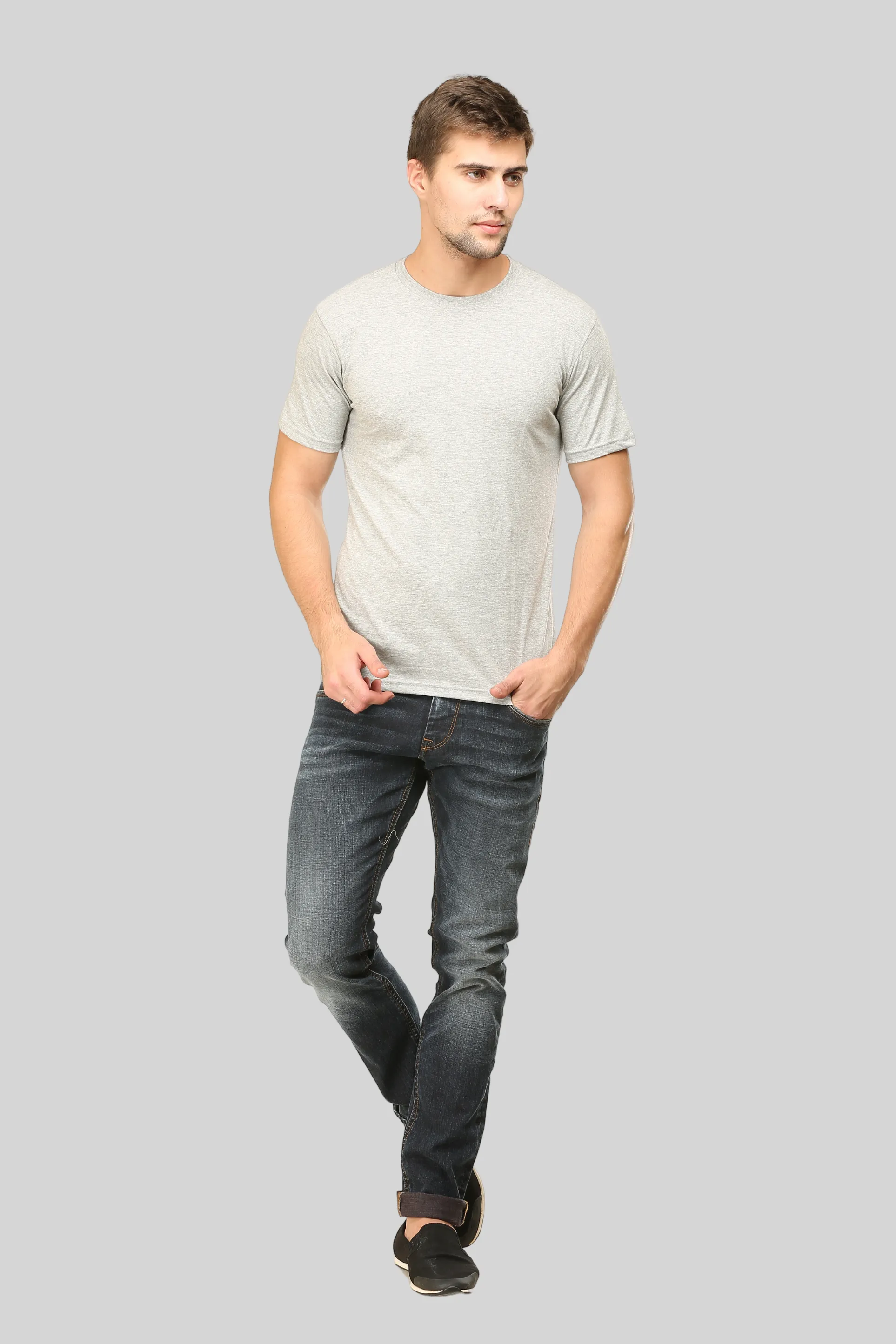 Grey Melange T-shirt for men