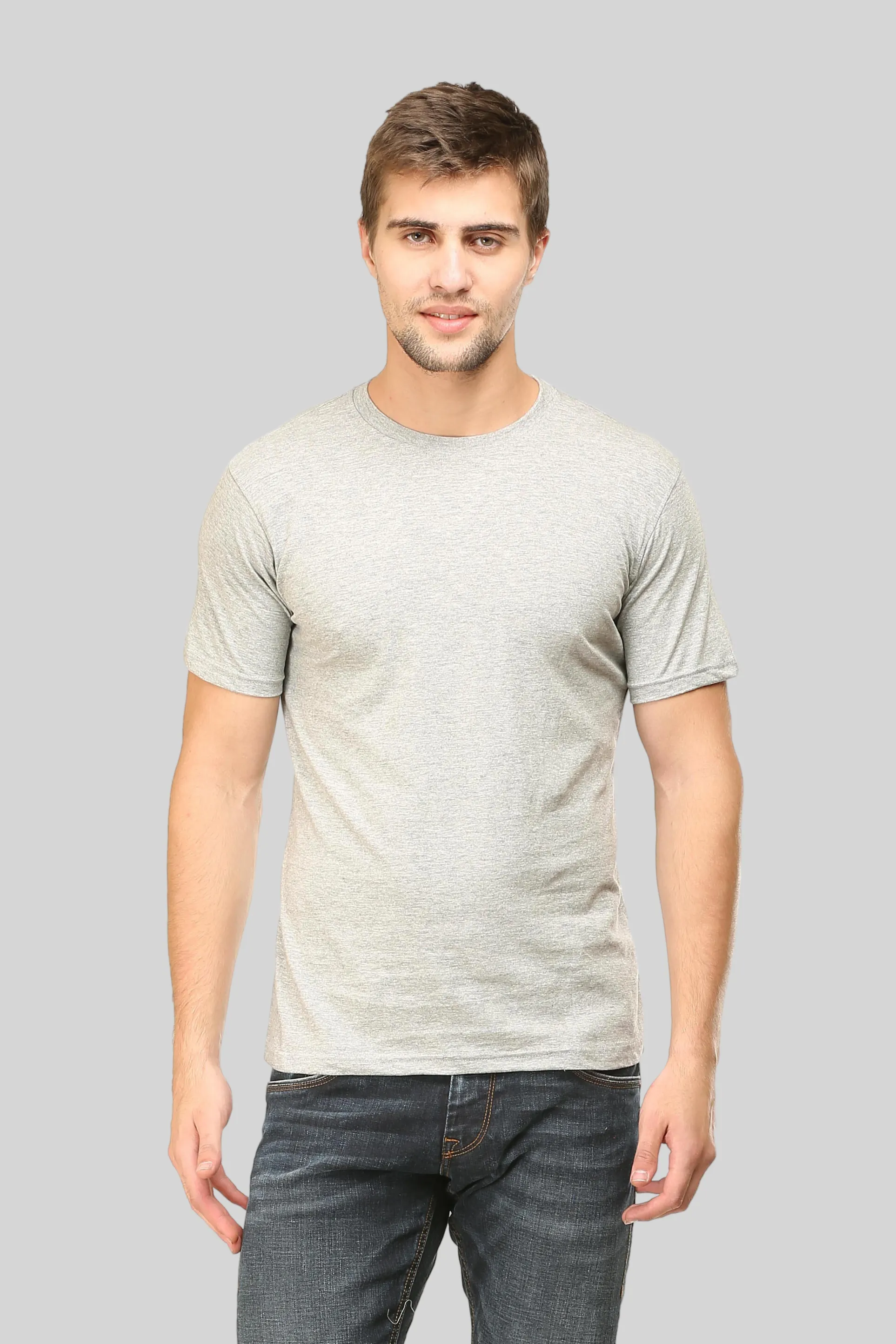 Grey Melange T-shirt for men