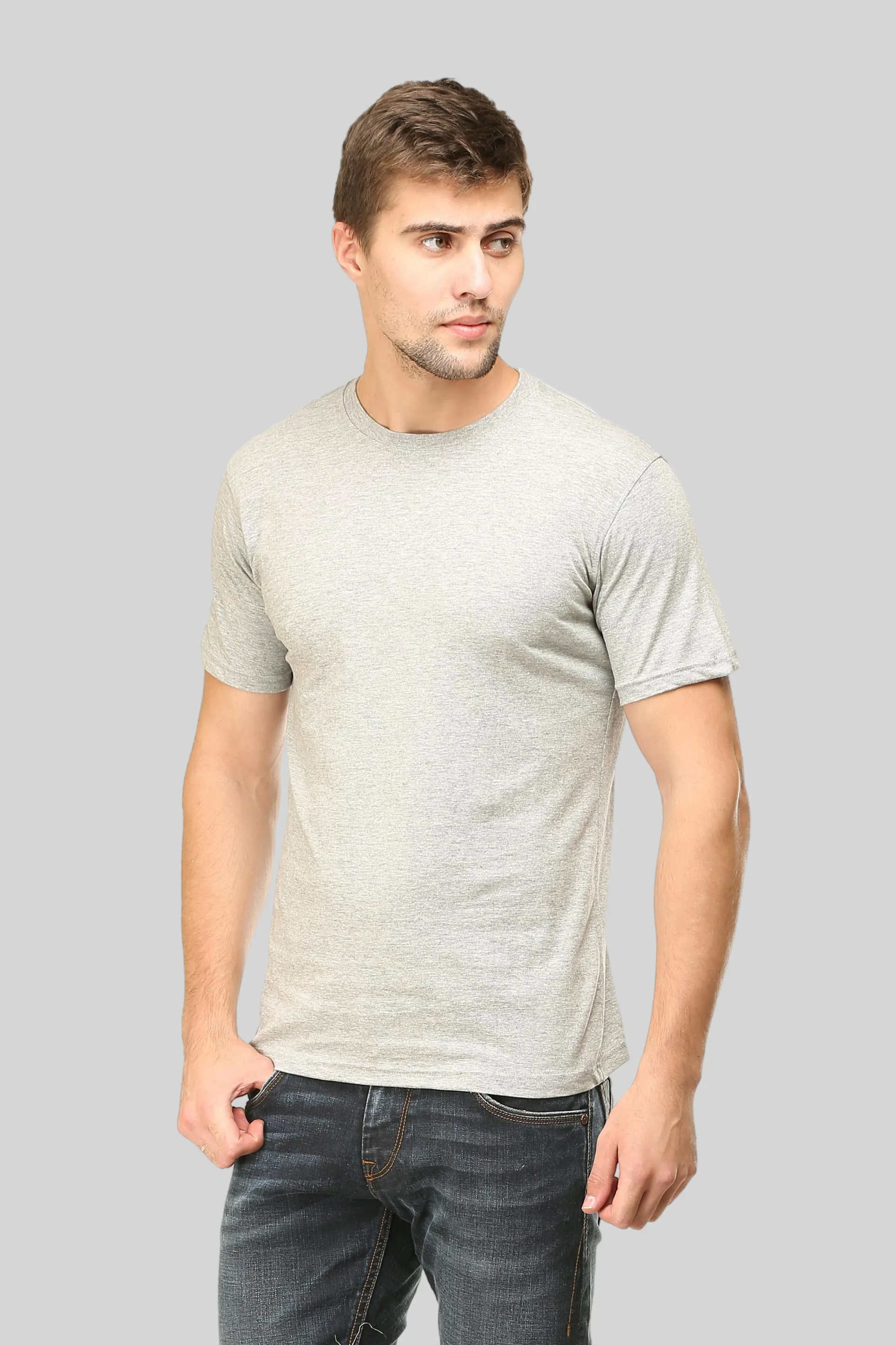 Grey Melange T-shirt for men