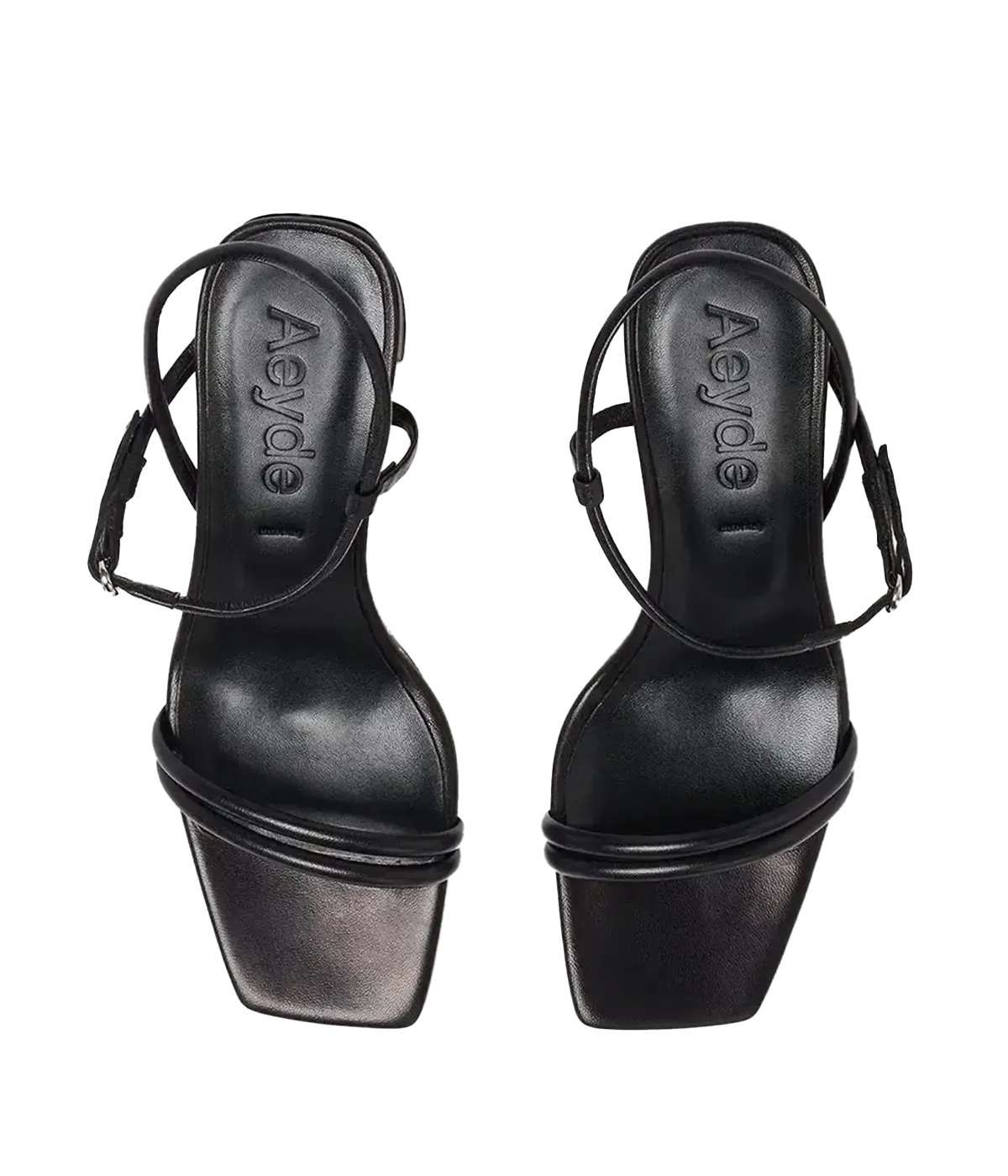 Helene Laminated Nappa Leather Sandal in Black