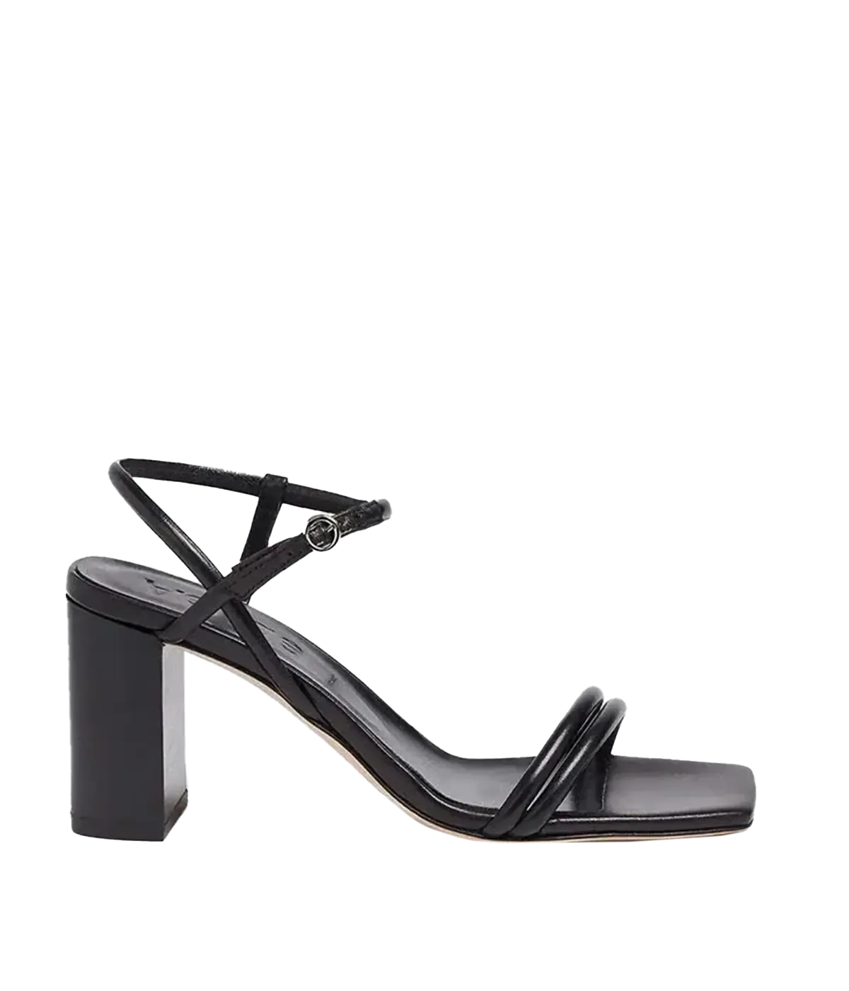 Helene Laminated Nappa Leather Sandal in Black