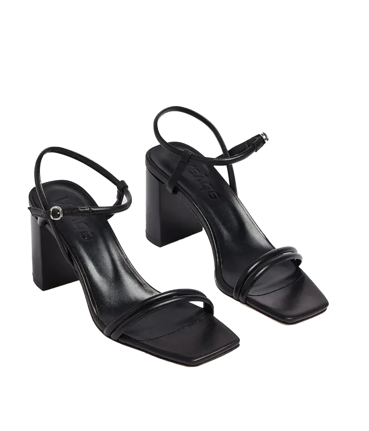 Helene Laminated Nappa Leather Sandal in Black