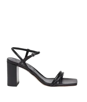 Helene Laminated Nappa Leather Sandal in Black