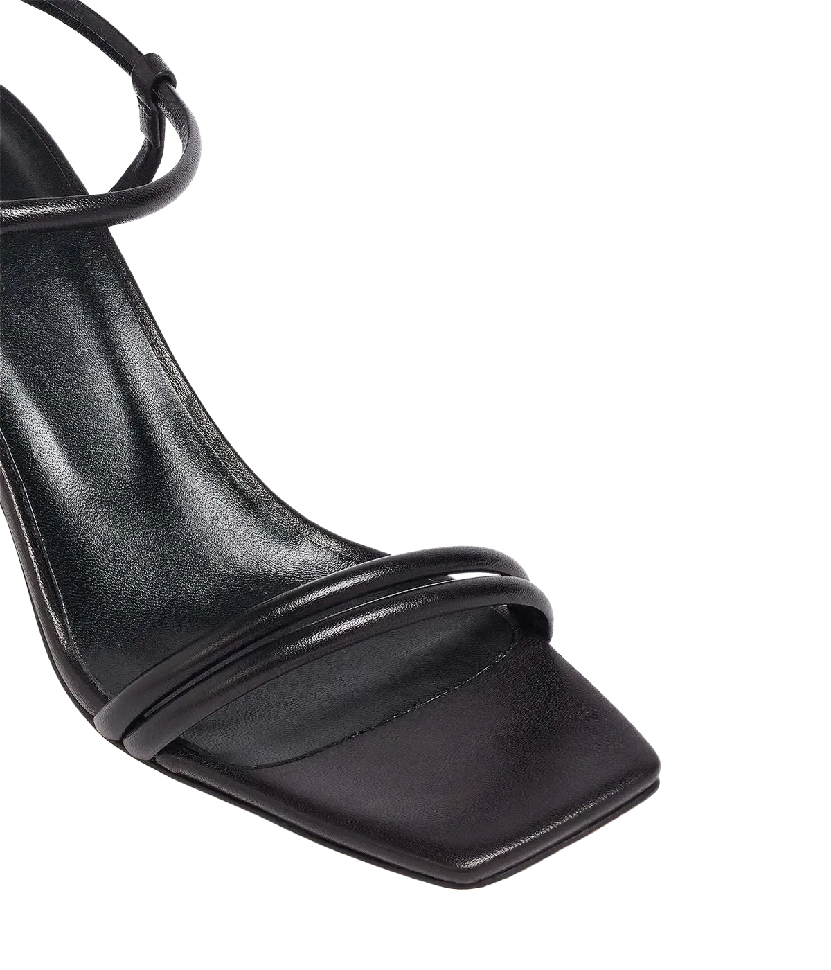 Helene Laminated Nappa Leather Sandal in Black