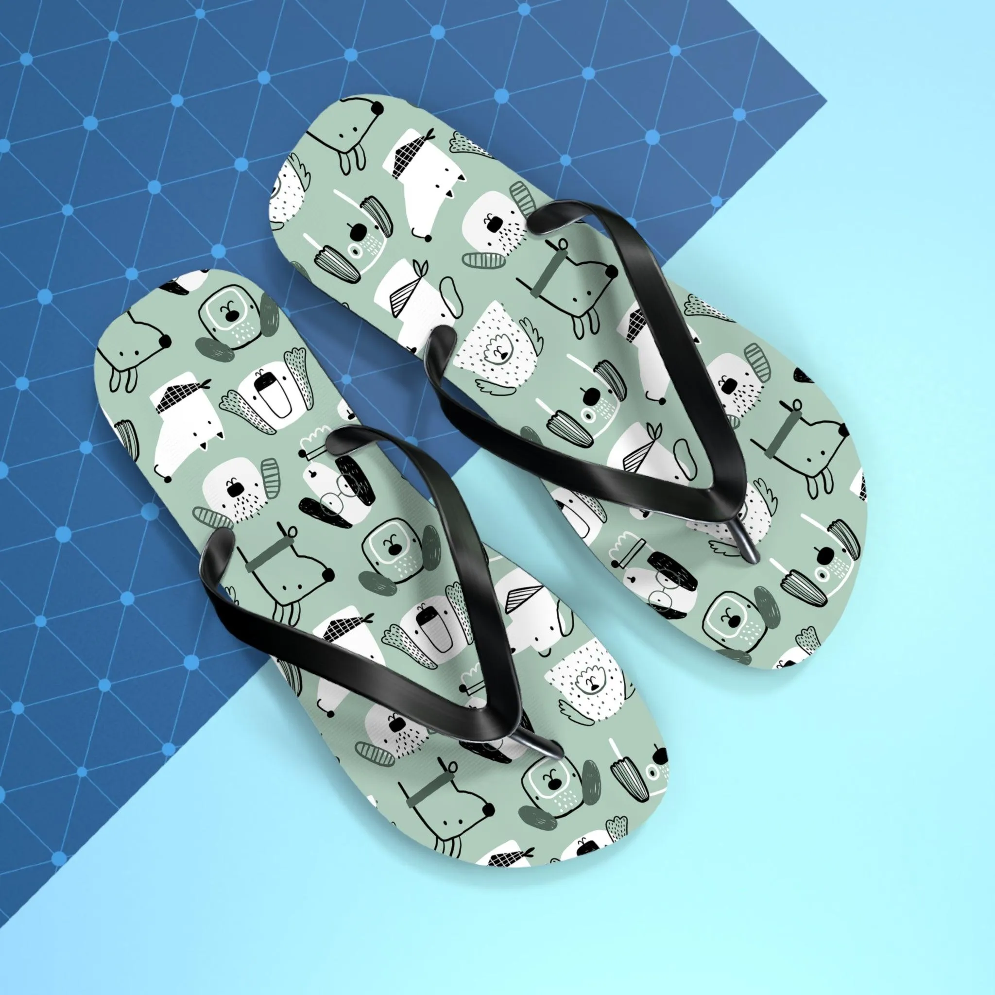 Illustrated Doggers Flip Flops