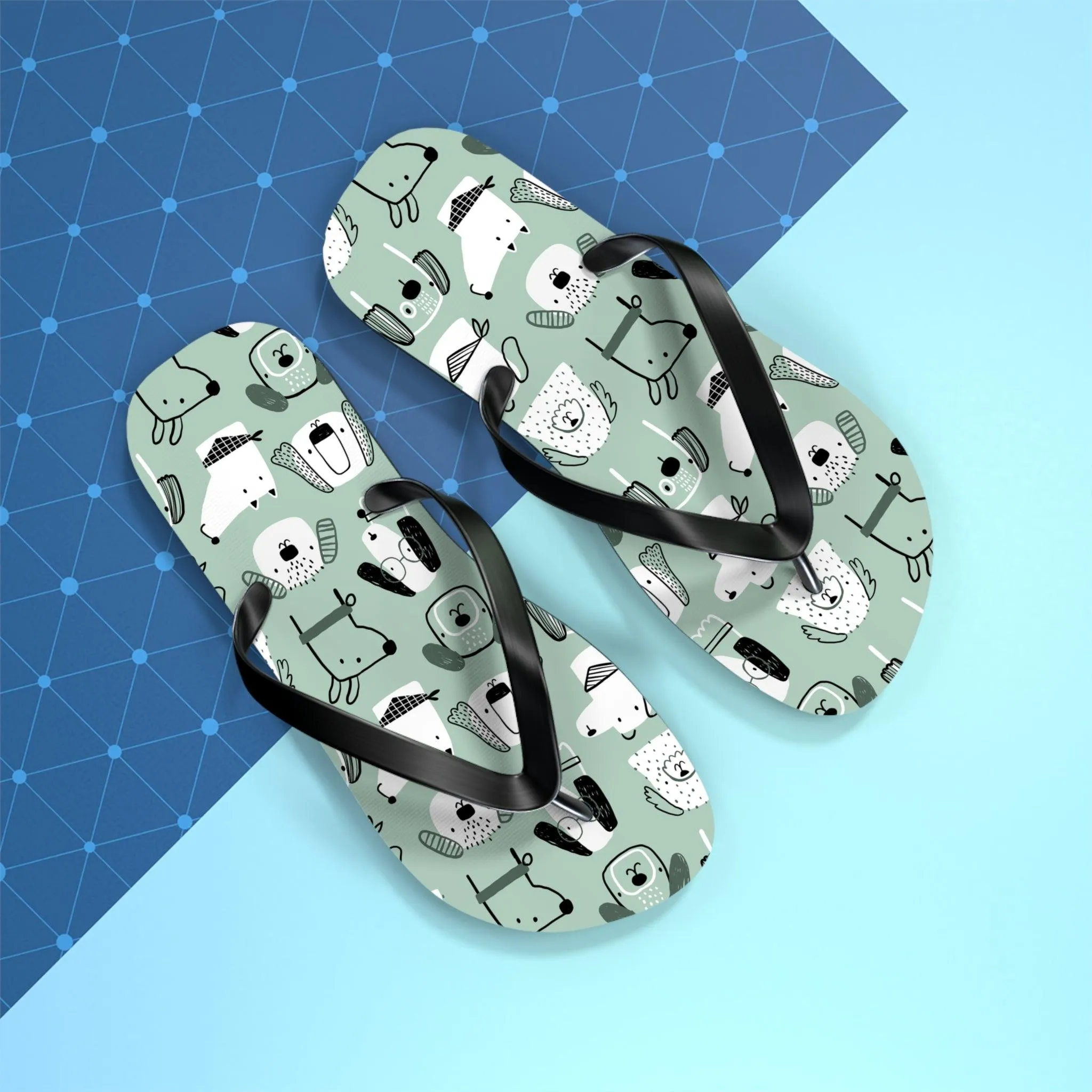 Illustrated Doggers Flip Flops