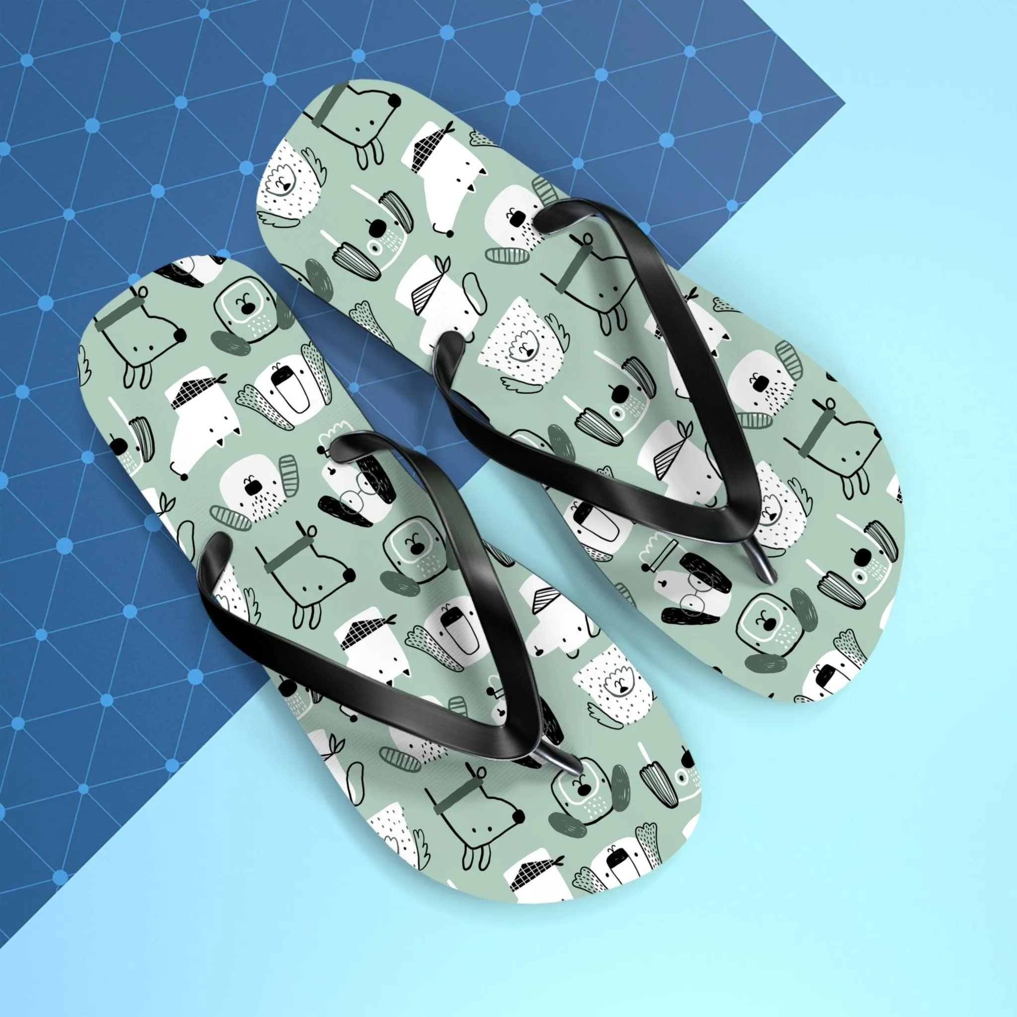 Illustrated Doggers Flip Flops