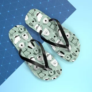 Illustrated Doggers Flip Flops