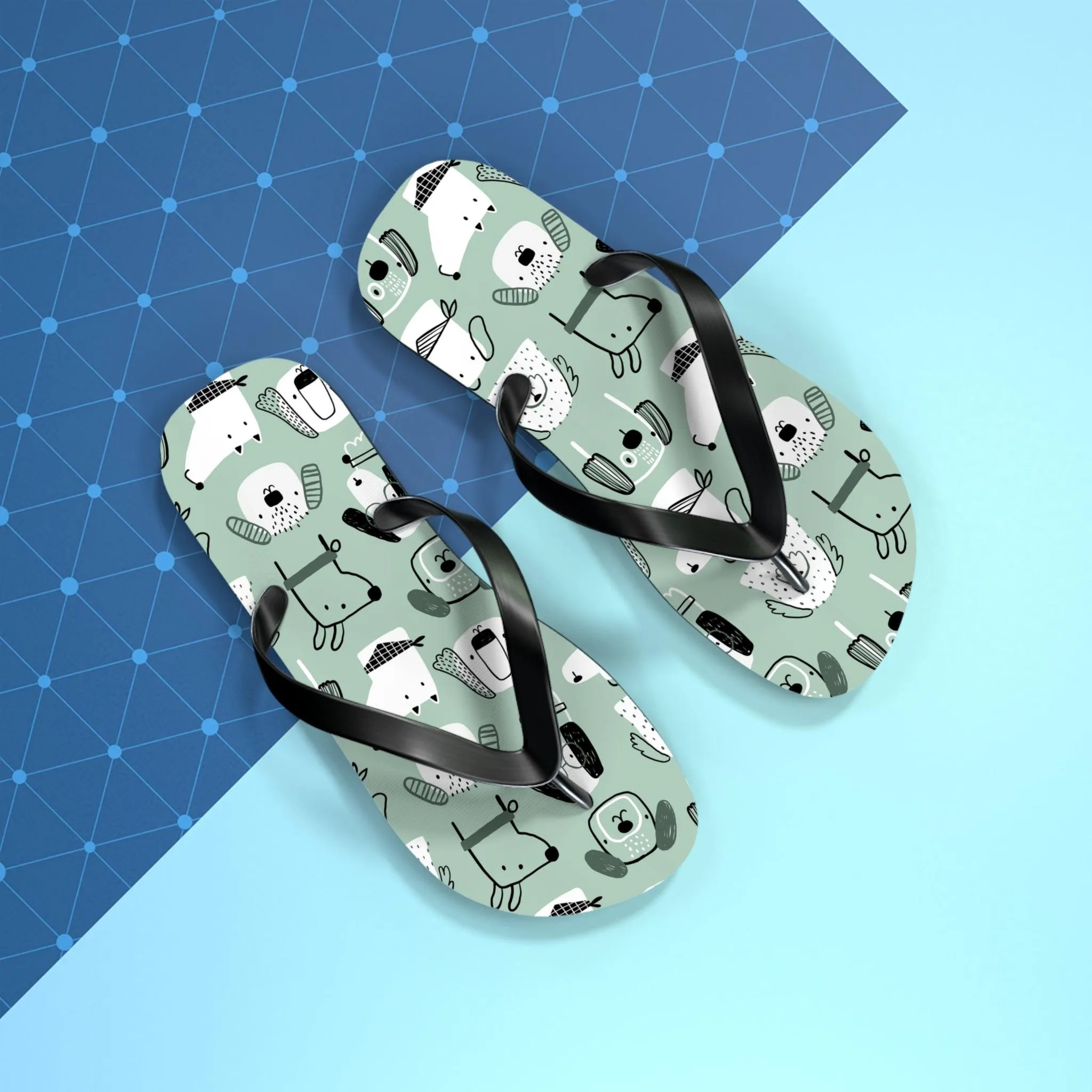 Illustrated Doggers Flip Flops