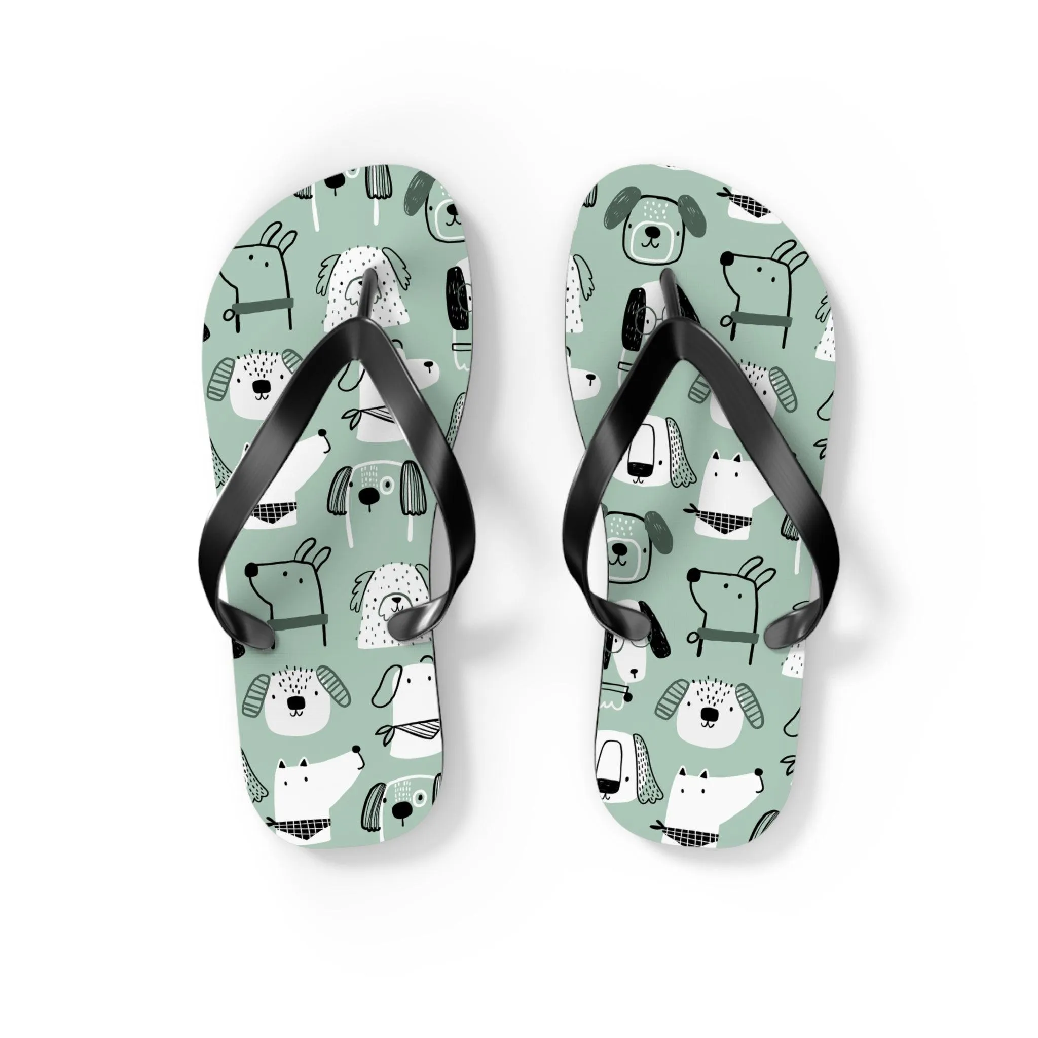 Illustrated Doggers Flip Flops