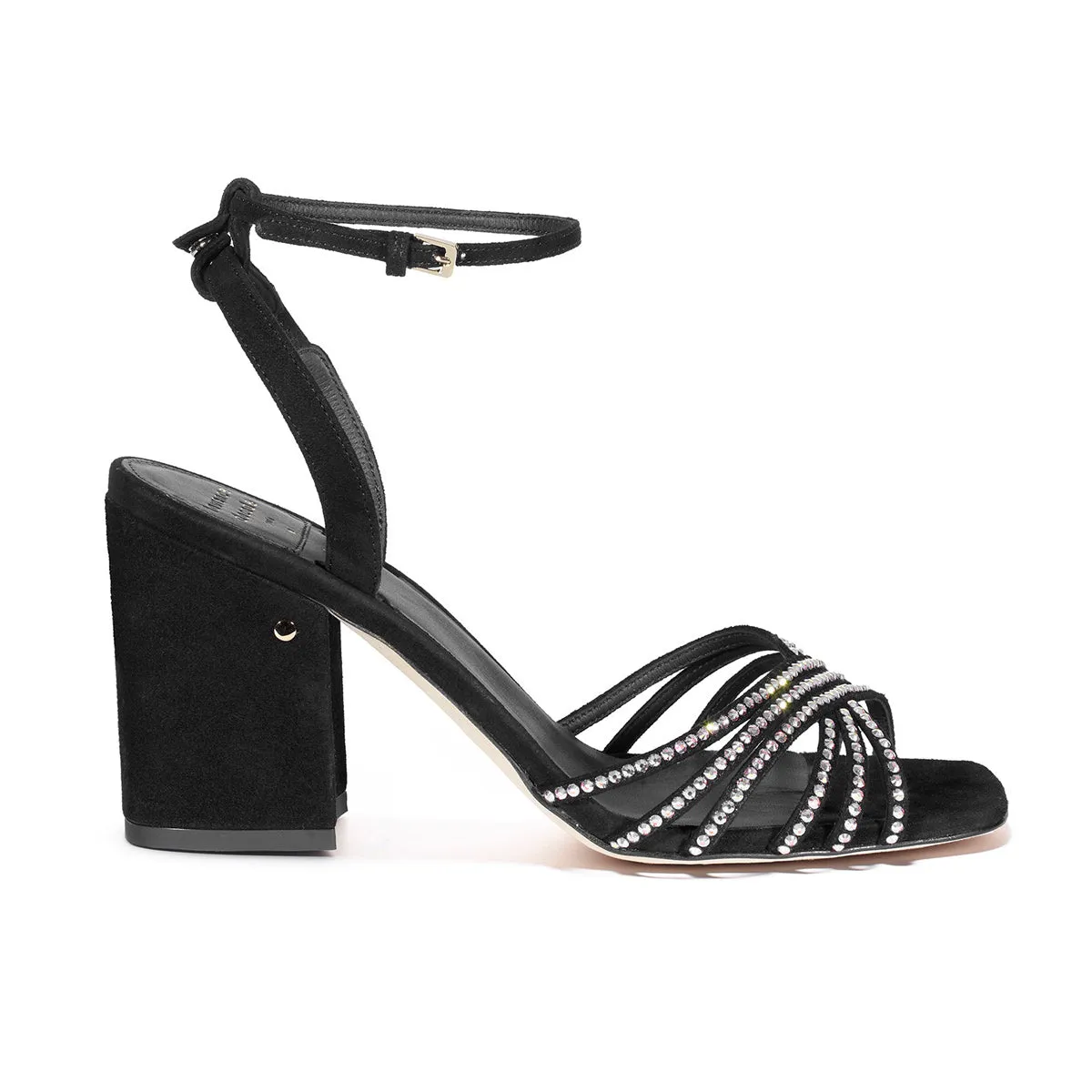 Irene 85 Strass Block Heel Sandals