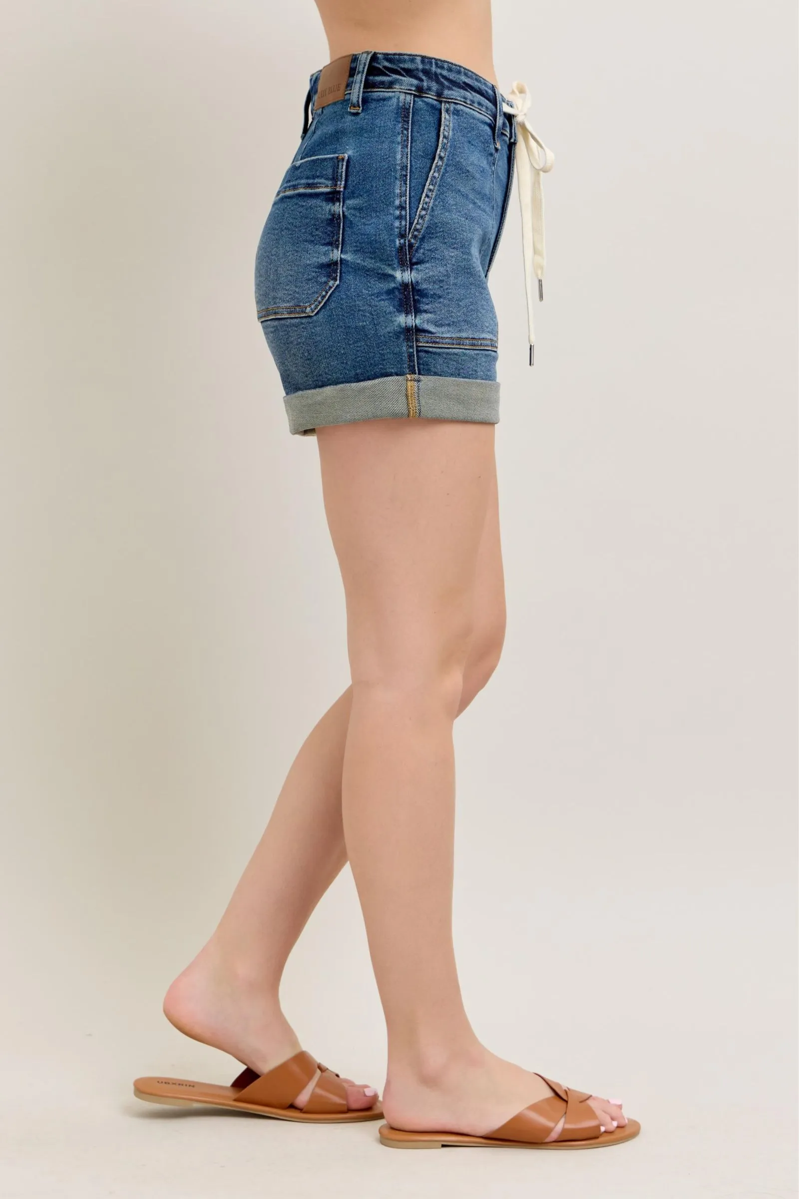 Judy Blue Full Size High Rise Cuff Denim Shorts