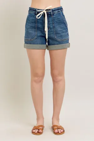 Judy Blue Full Size High Rise Cuff Denim Shorts