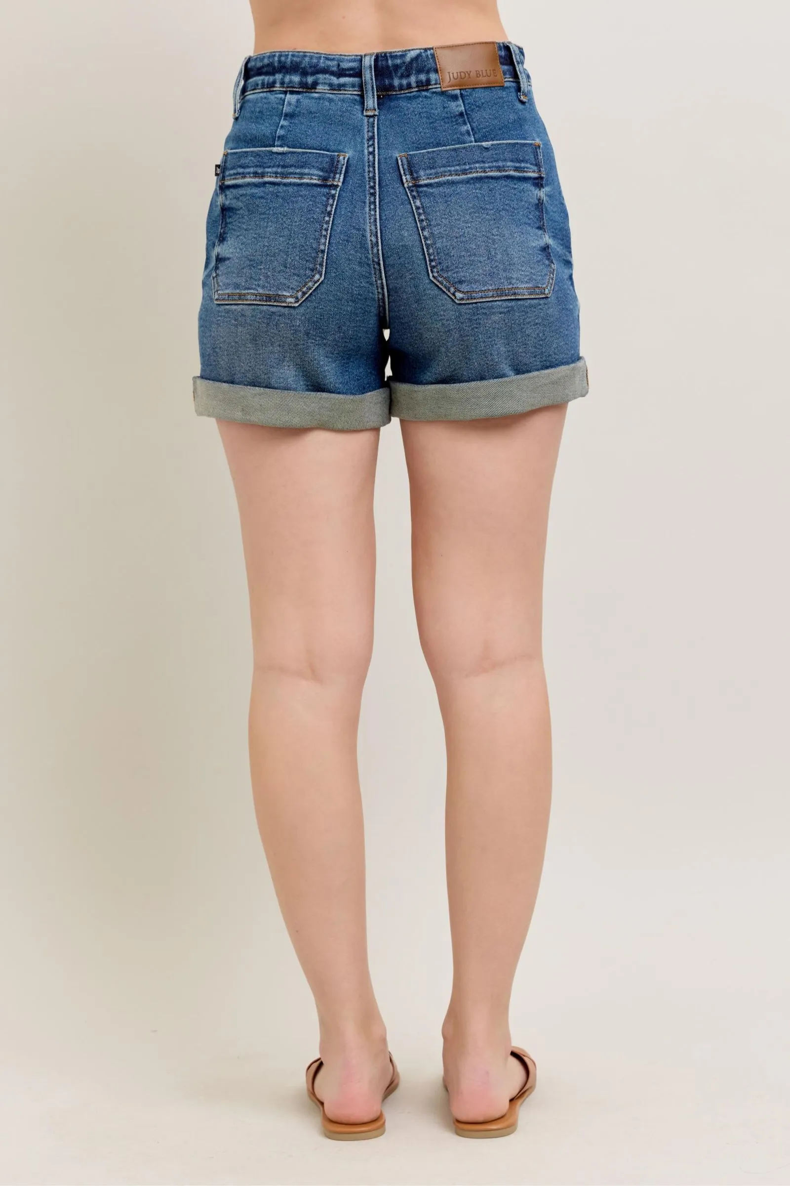 Judy Blue Full Size High Rise Cuff Denim Shorts