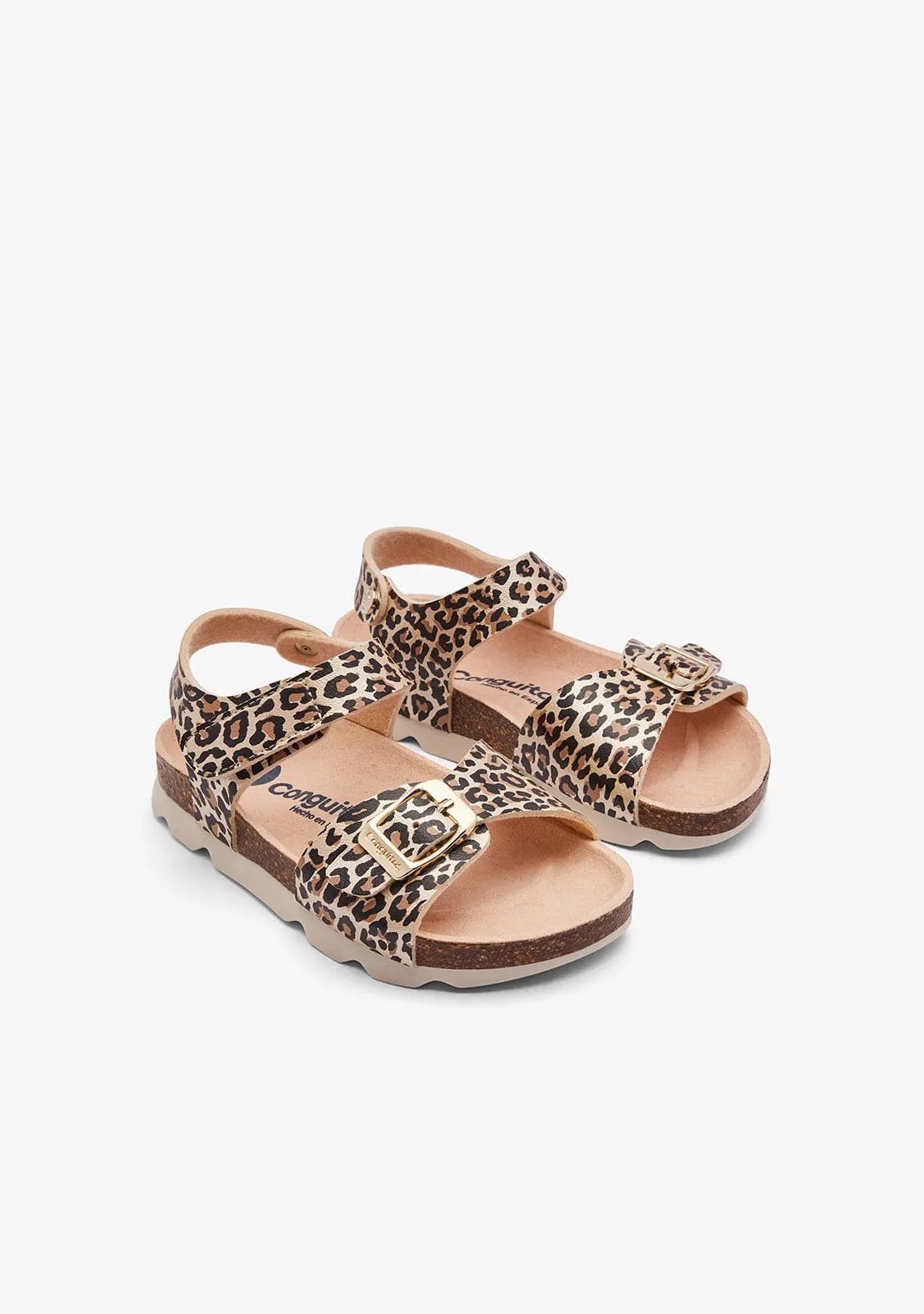 Leopard Buckle Bio Sandals