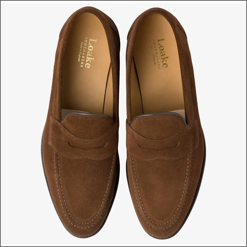 Loake Imperial Brown Suede Penny Loafer Size 8  Only/