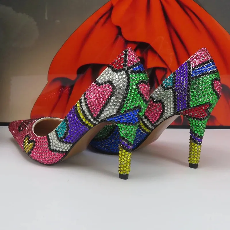 LOVEIN CRYSTAL Sweet Design with Multi-Choice Heel Shoes