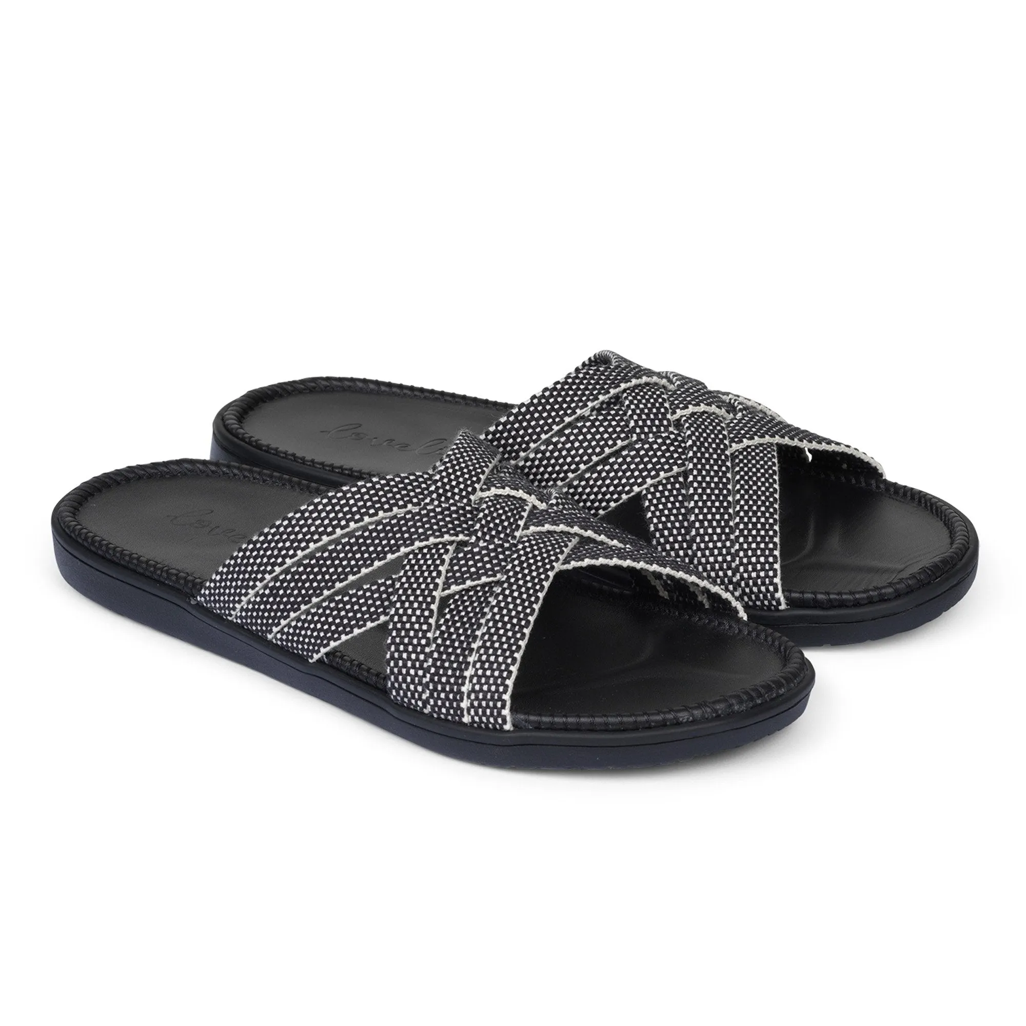 Matara - Triple cross sandal "All Black"