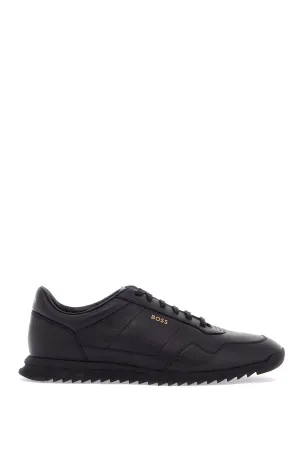 men's black leather minimalist sneakers zayn_lowp_lttb 50529541 BLACK