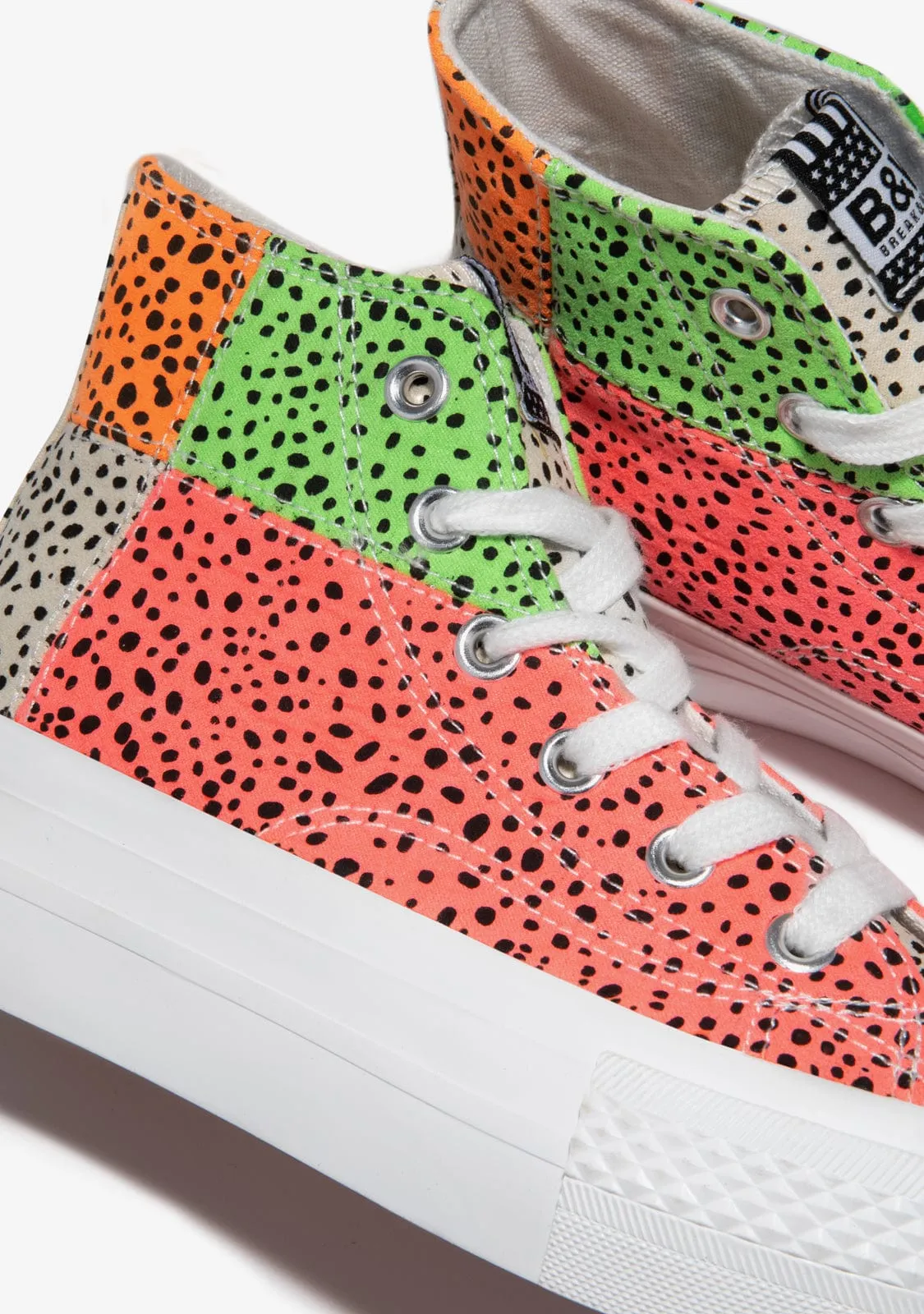 Multicolour Patchwork High Top Sneakers